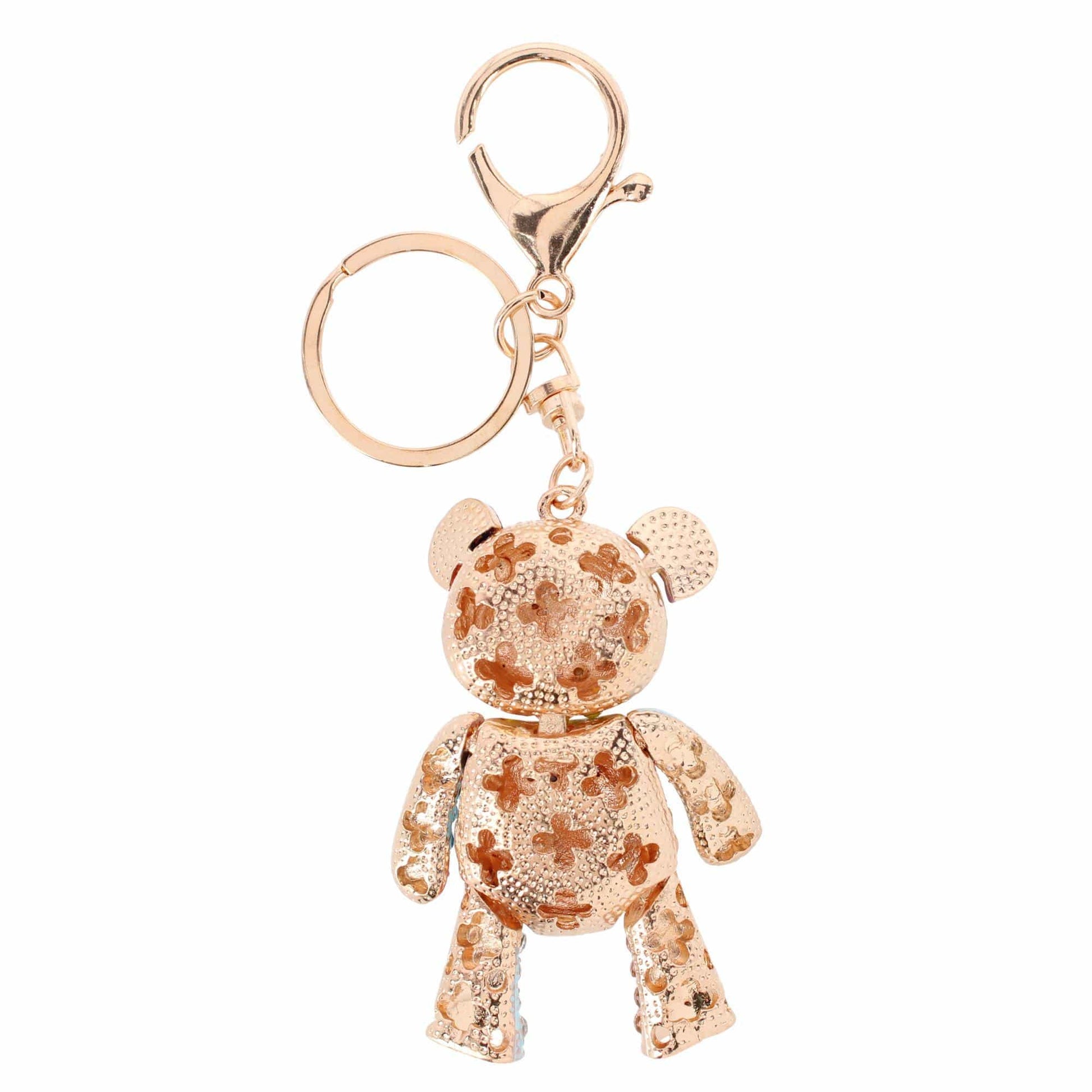 CTM® Women's Rainbow Rhineston Teddy Bear Bag Charm & Keychain - Multiple