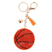 Women's Rhinestone Basketball Bag Charm & Key Chain