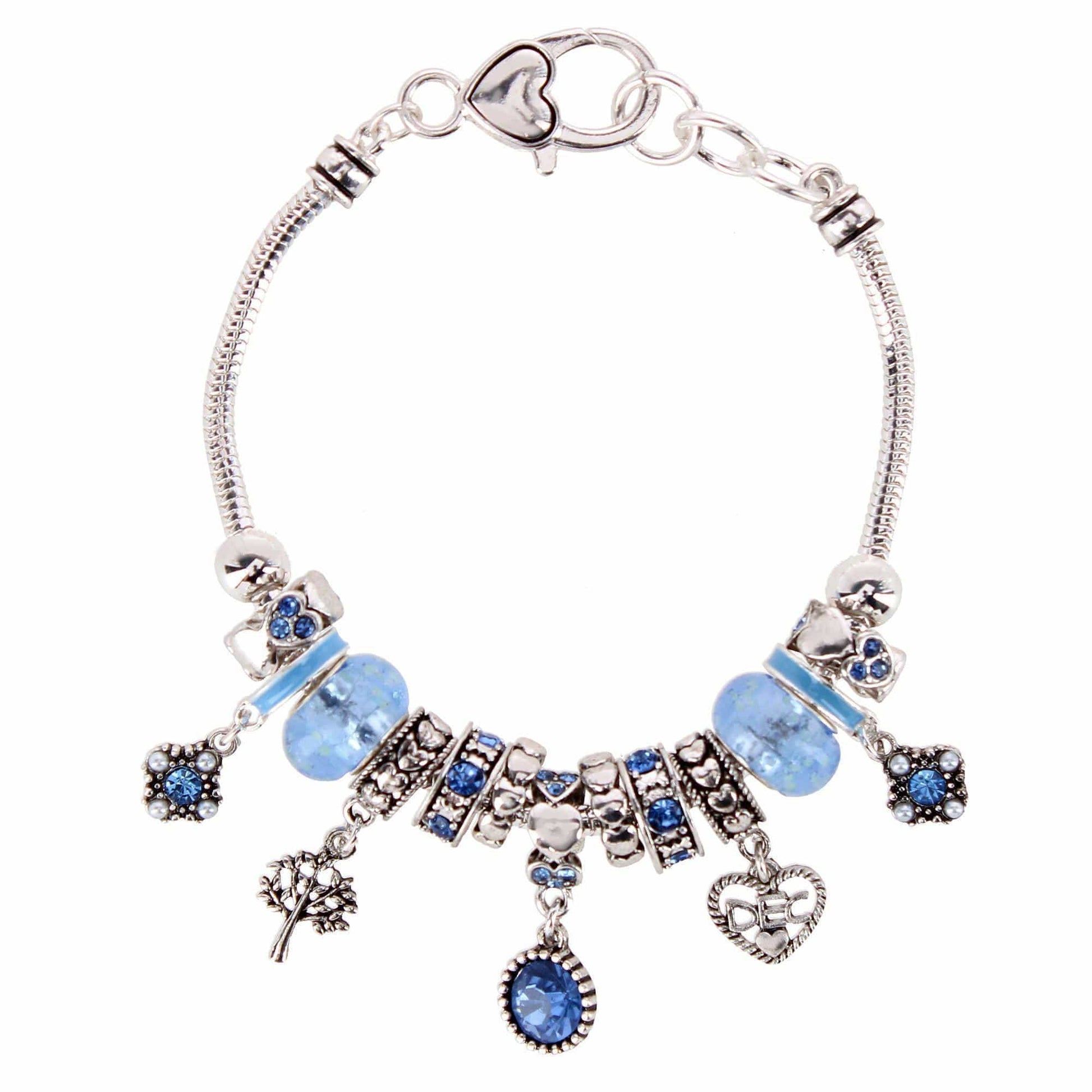 CTM® Women's Meaningful Birthstone Charm Clasp Bracelet - December- Blue Topaz