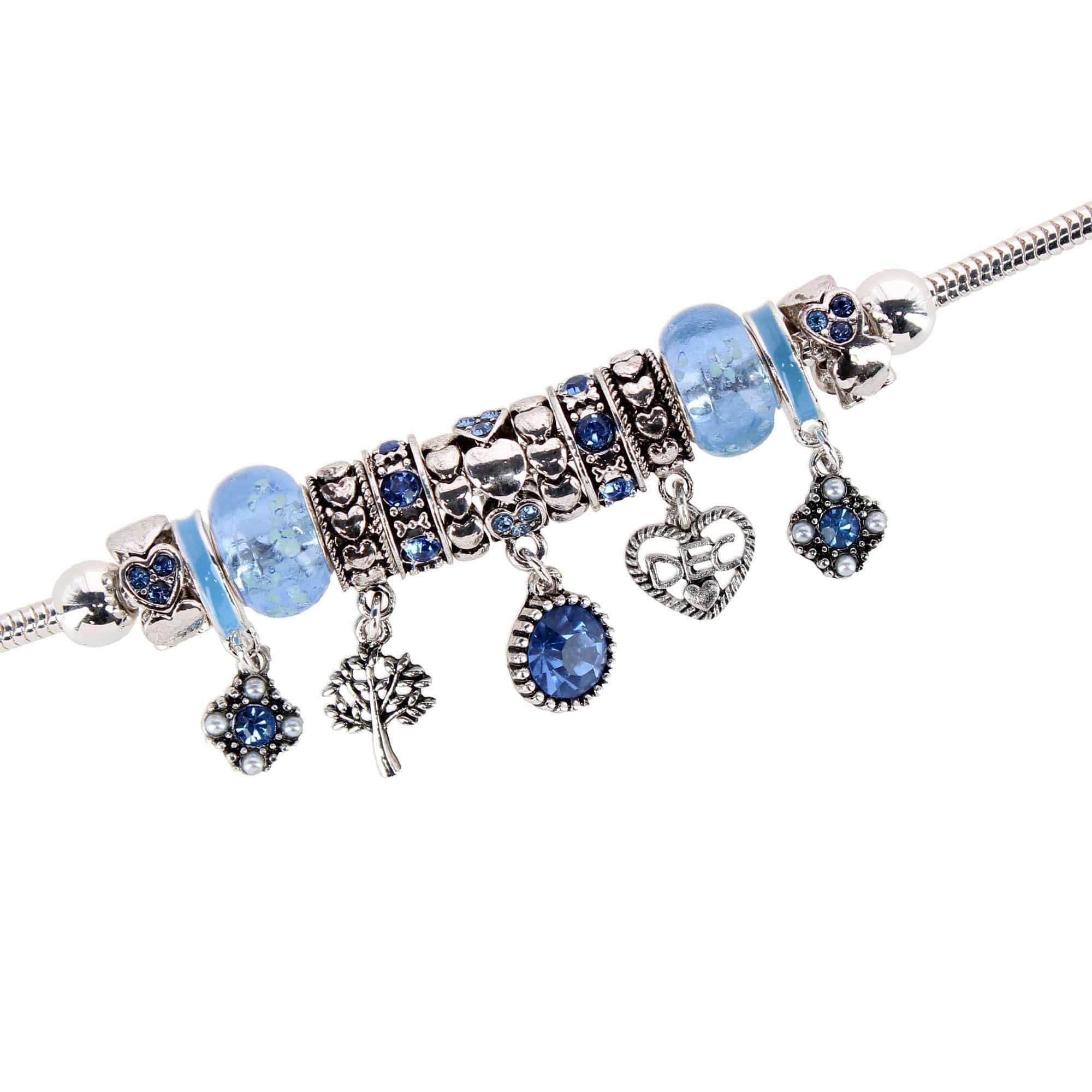 CTM® Women's Meaningful Birthstone Charm Clasp Bracelet - December- Blue Topaz