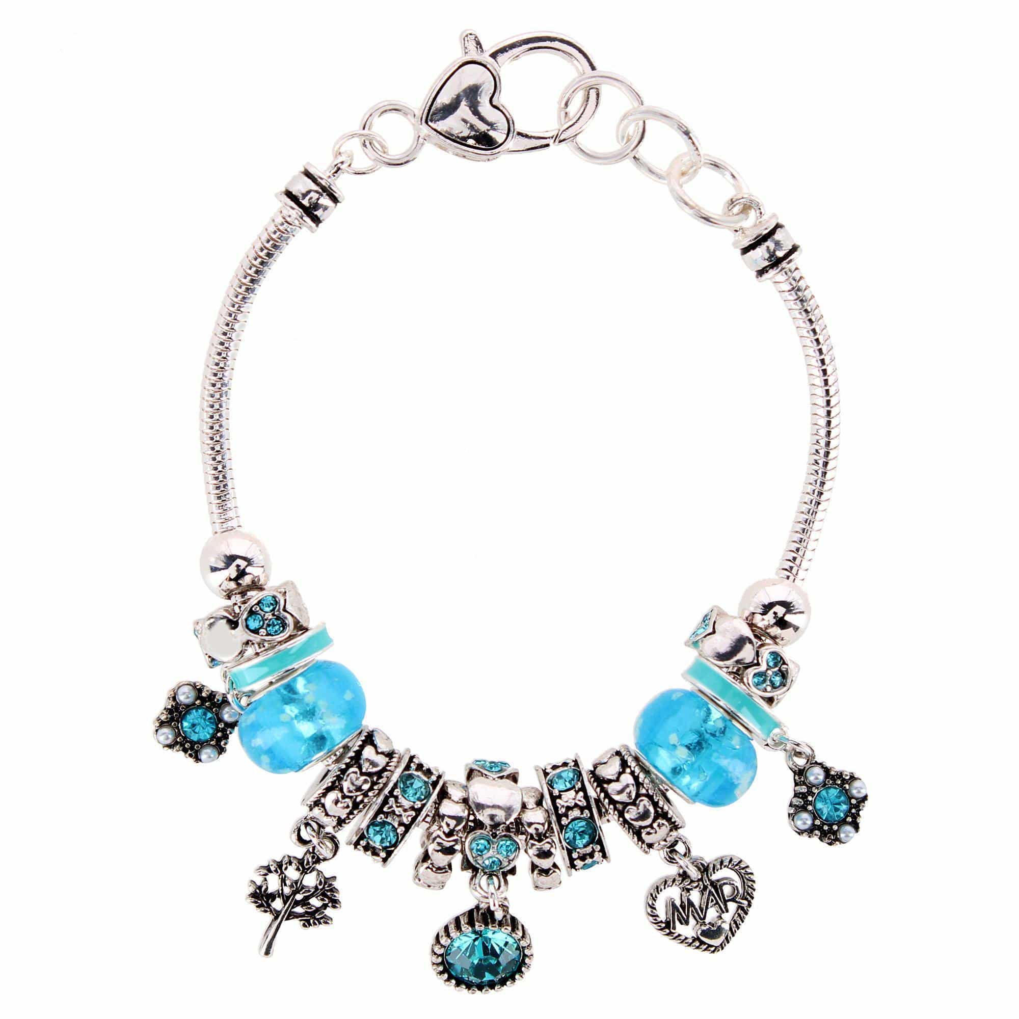 CTM® Women's Meaningful Birthstone Charm Clasp Bracelet