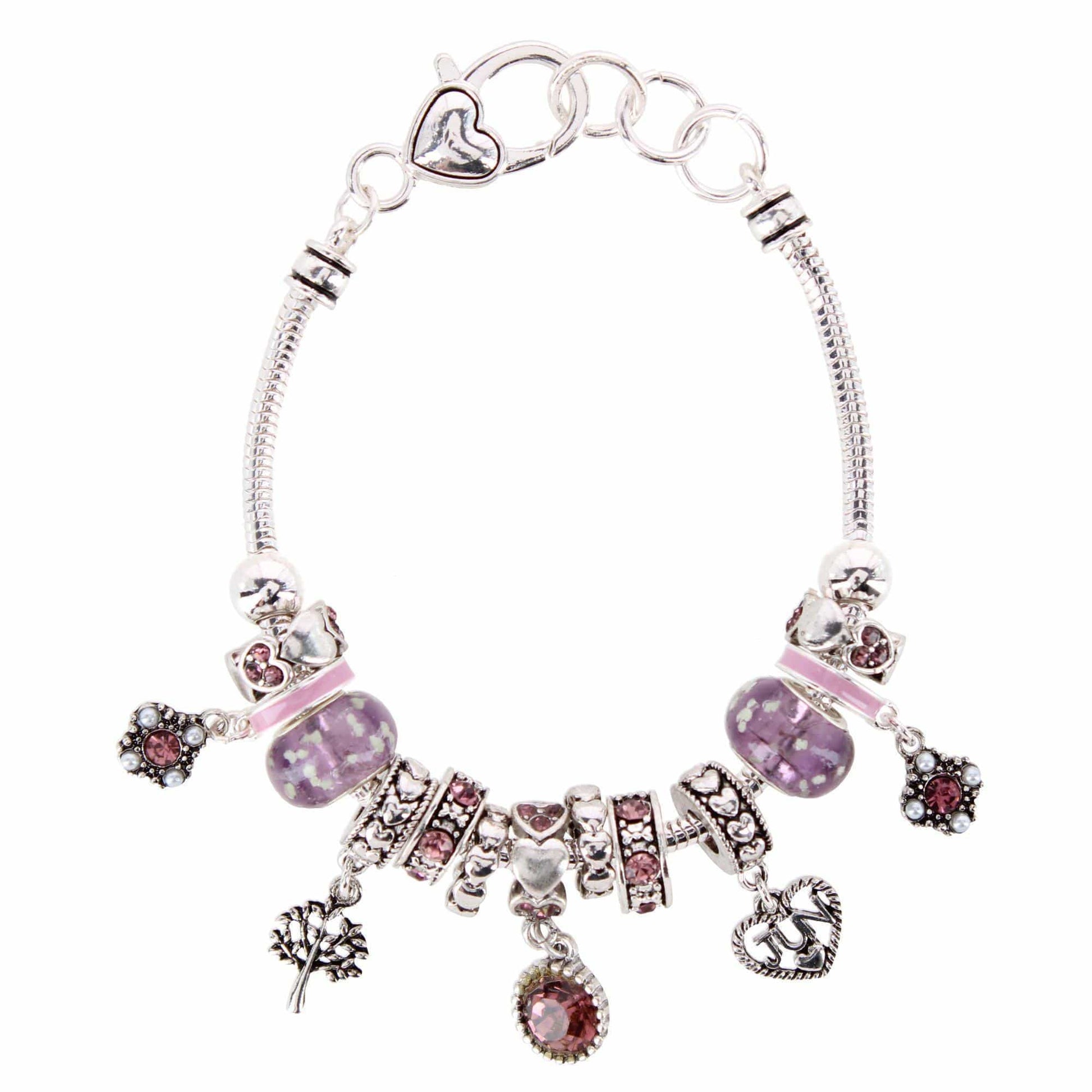 CTM® Women's Meaningful Birthstone Charm Clasp Bracelet
