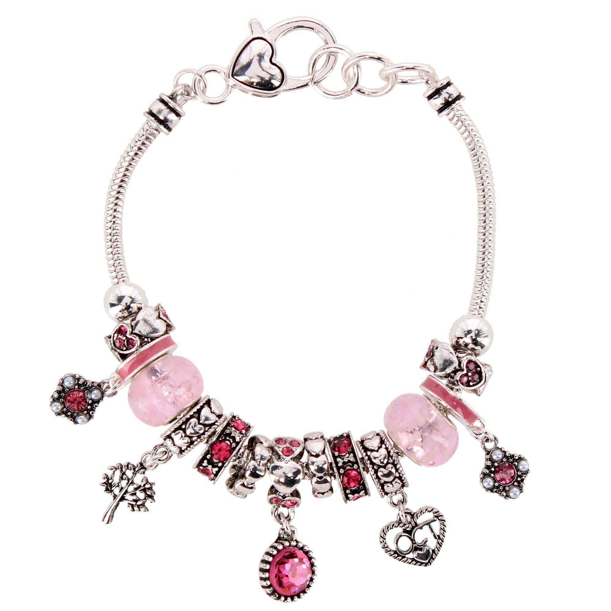 CTM® Women's Meaningful Birthstone Charm Clasp Bracelet - October- Tourmaline
