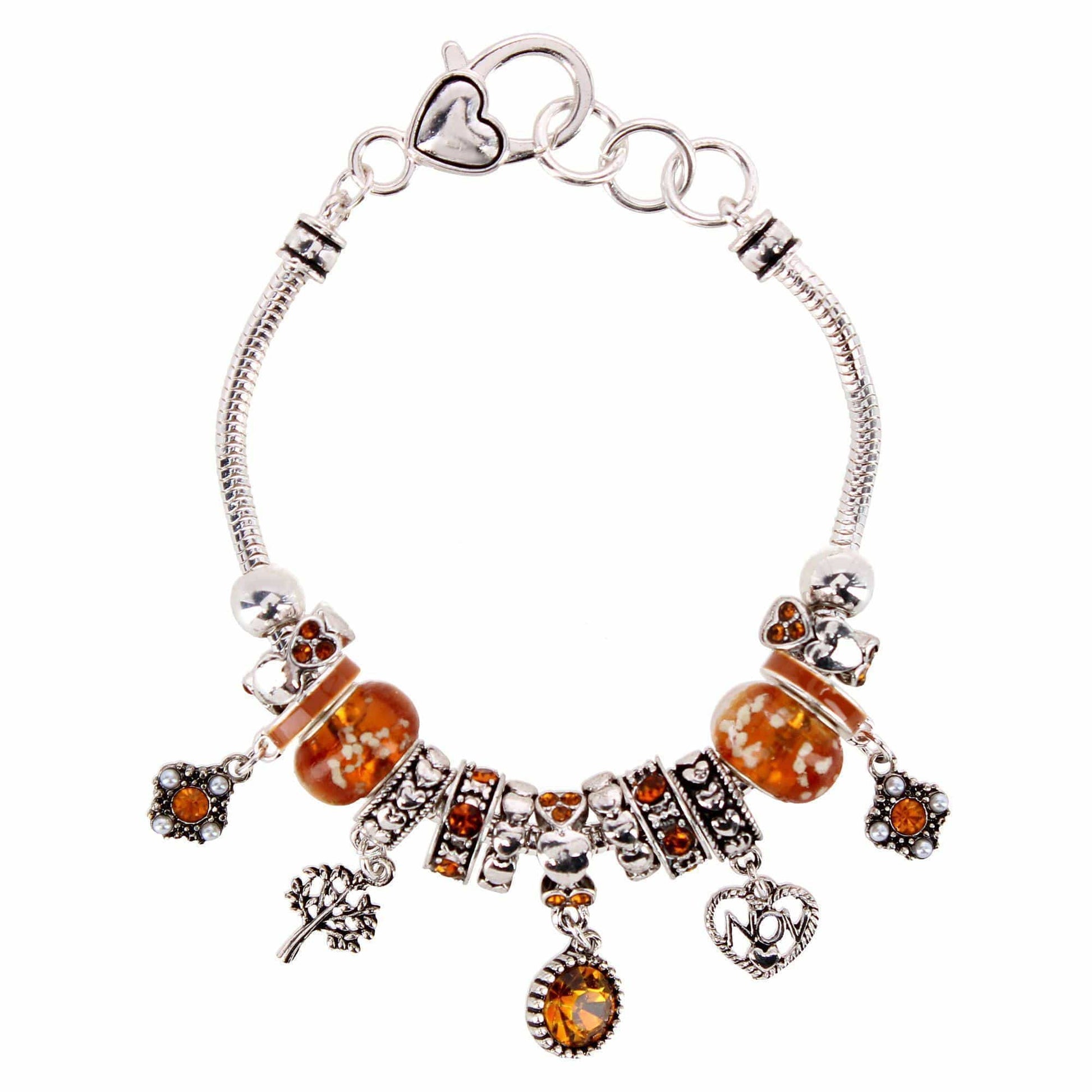 CTM® Women's Meaningful Birthstone Charm Clasp Bracelet