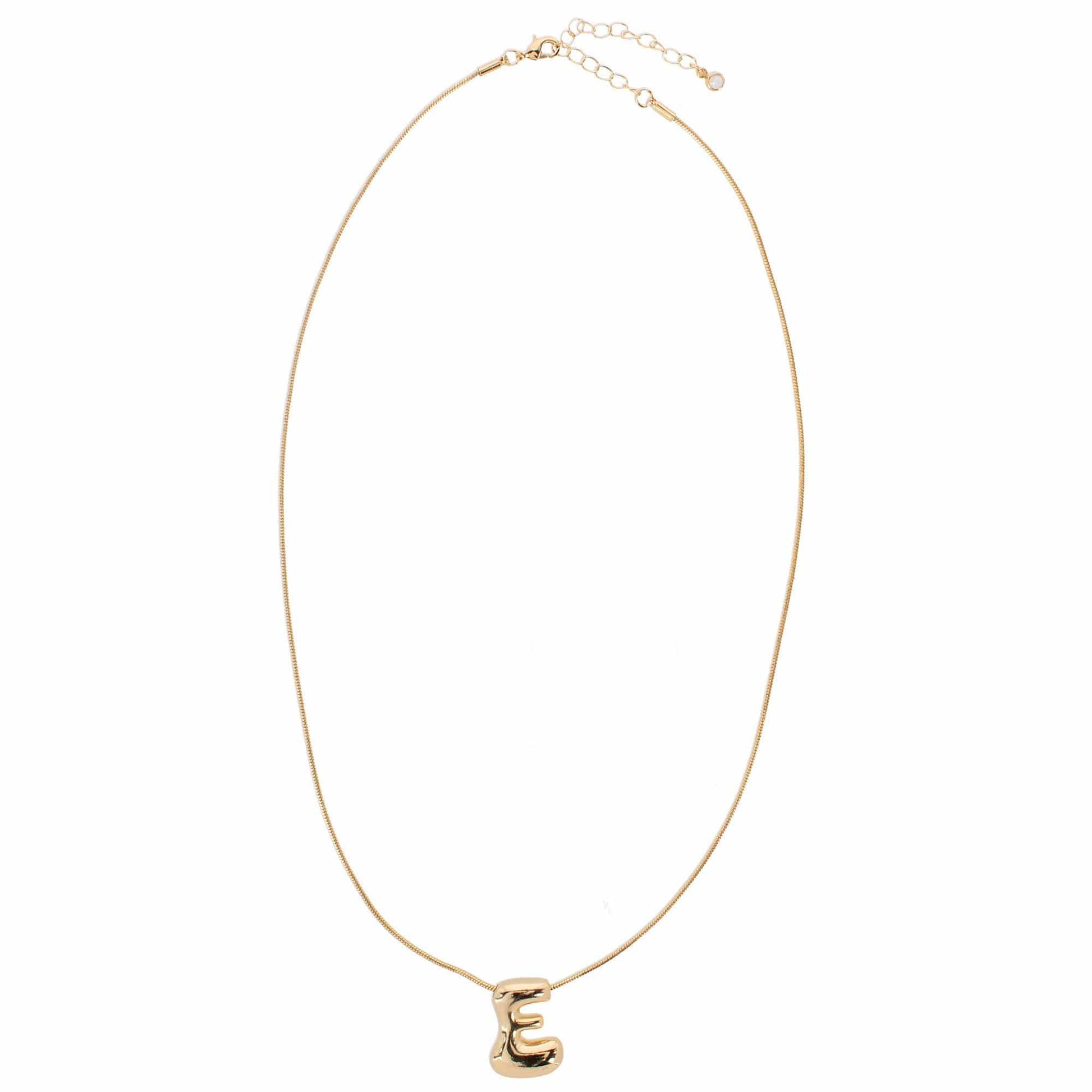 CTM® Women's Semi-Fine Bubble Letter Initial Necklace Gold or Silver Dipped