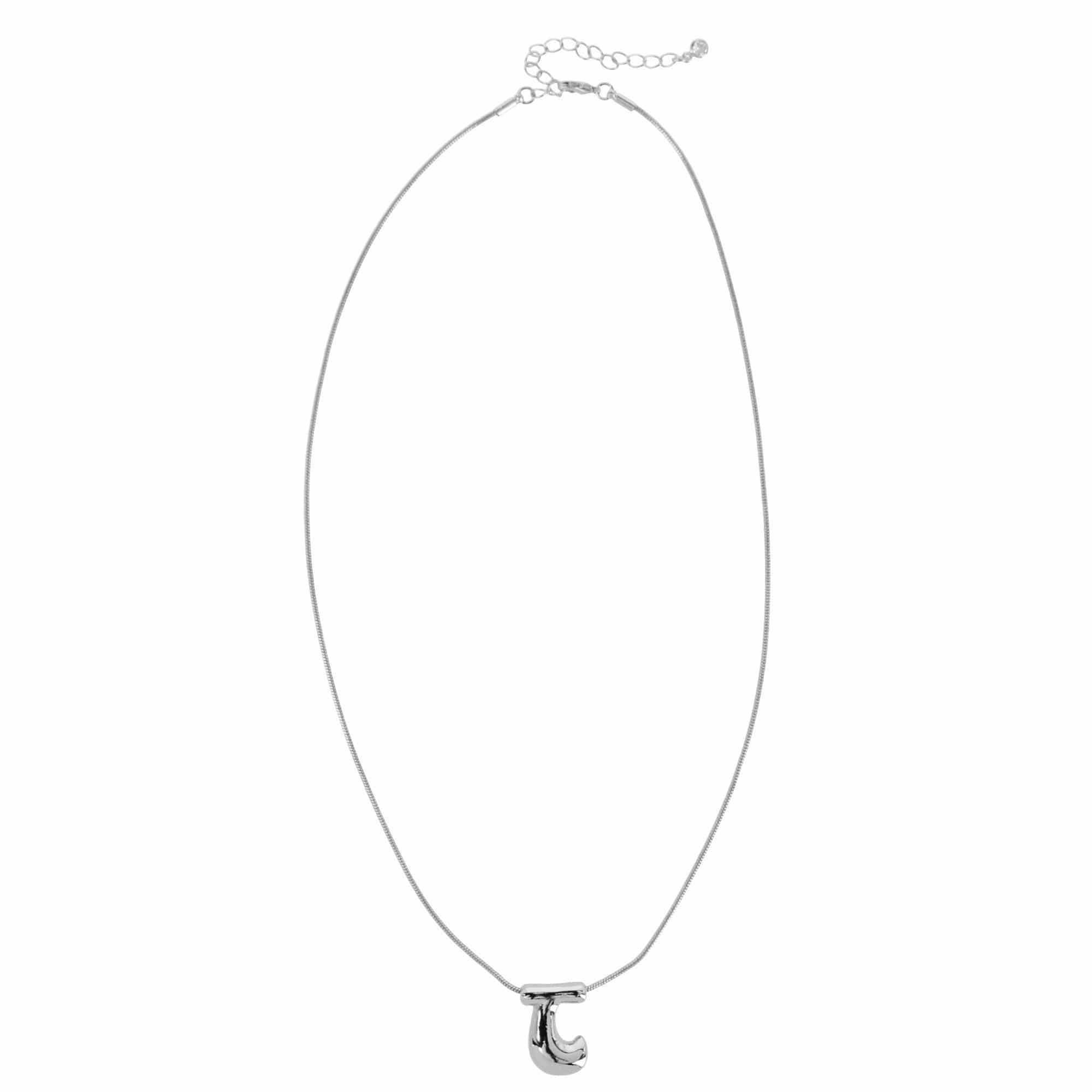 CTM® Women's Semi-Fine Bubble Letter Initial Necklace Gold or Silver Dipped