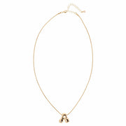 Women's Semi-Fine Bubble Letter Initial Necklace Gold or Silver Dipped