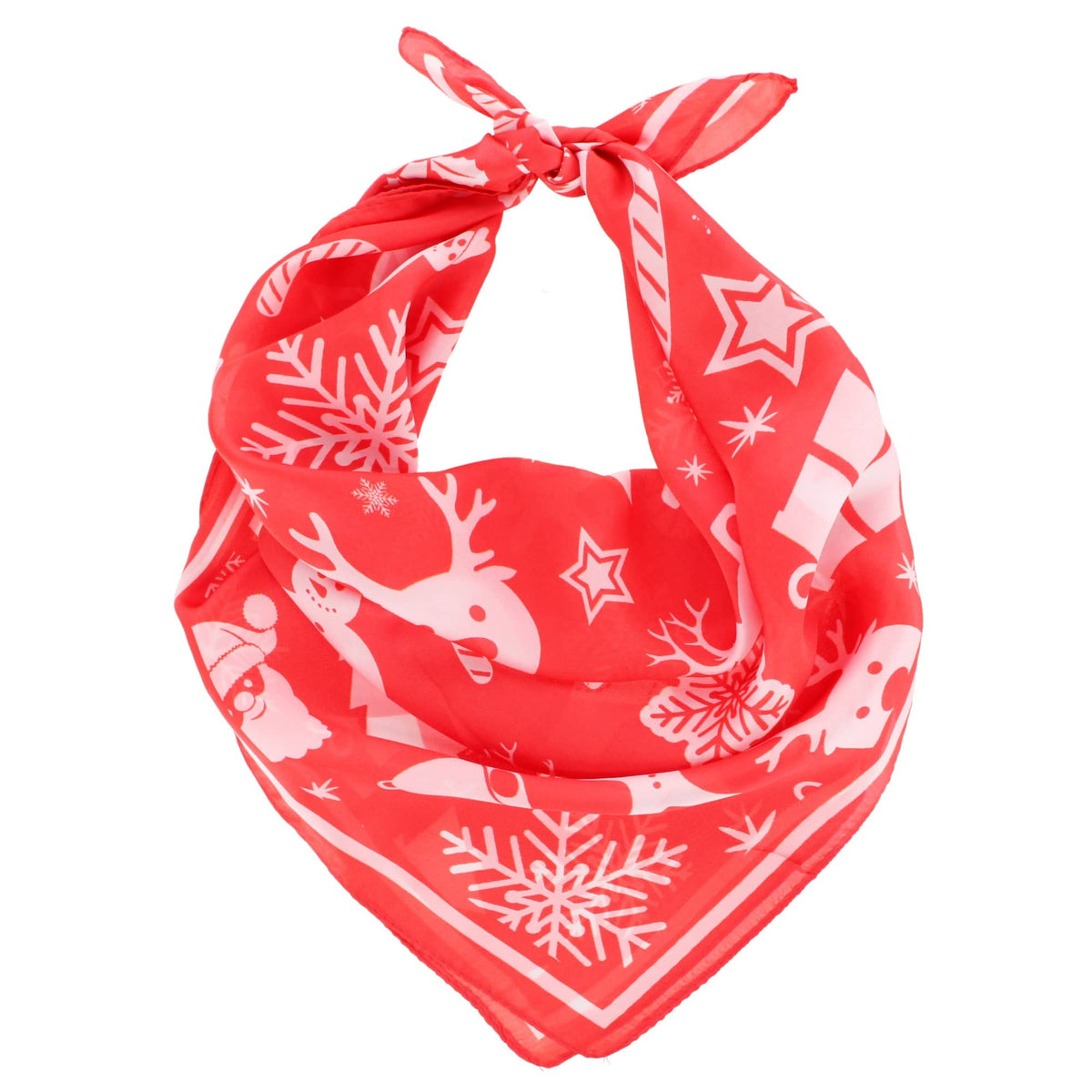 CTM® Women's Christmas Holiday Pattern Silky Square Scarf Red & Green - Women's Christmas Holiday Pattern Silky Square Scarf Red & Green