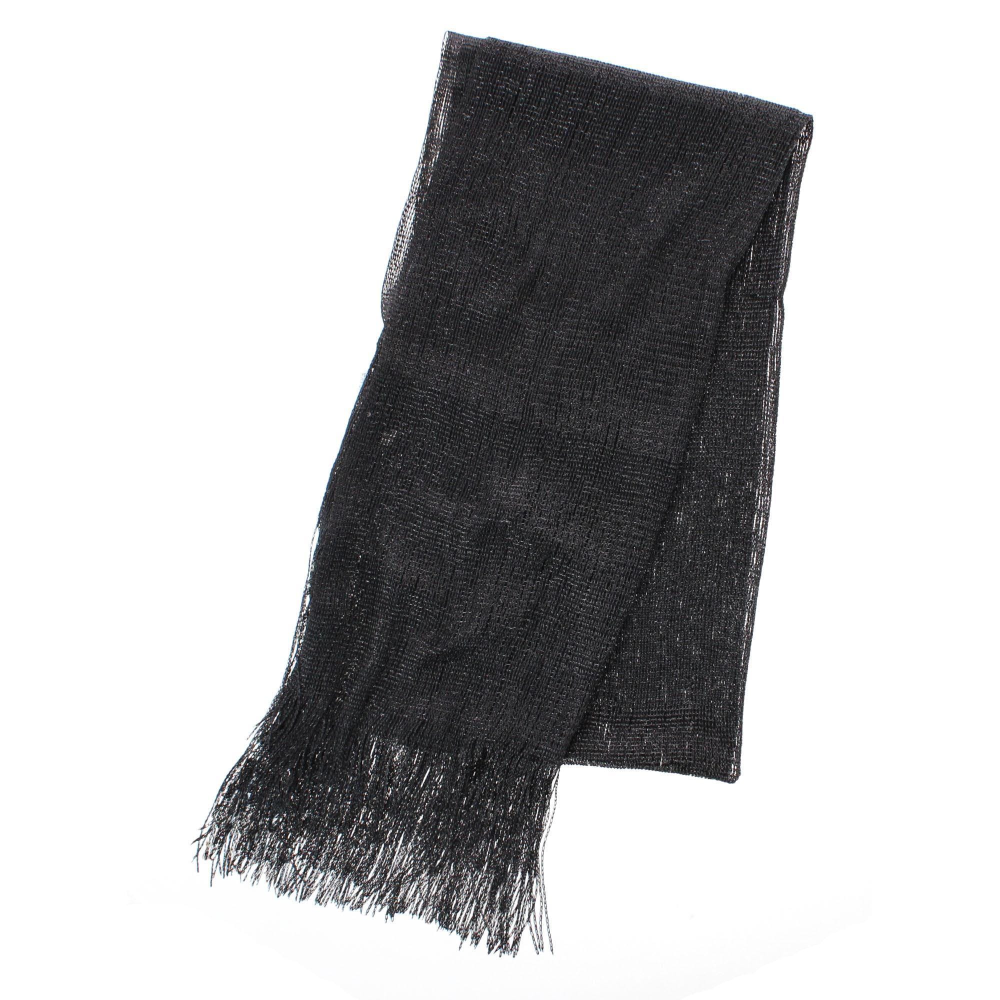 CTM® Women's Shimmering Fringe Evening Shawl Scarf