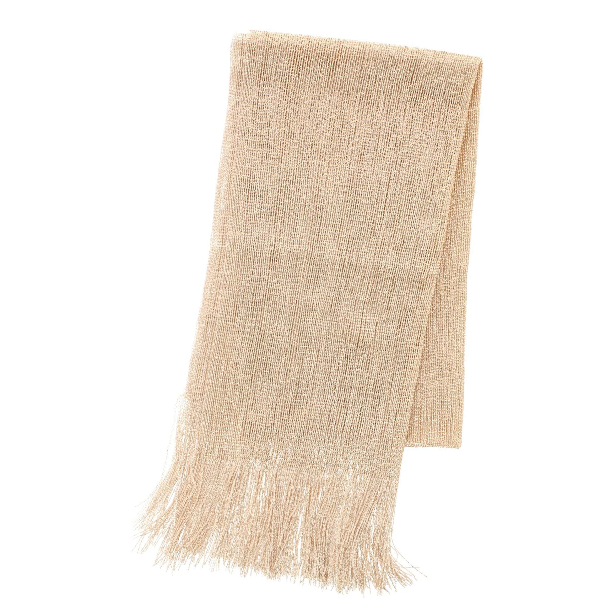 CTM® Women's Shimmering Fringe Evening Shawl Scarf - Gold