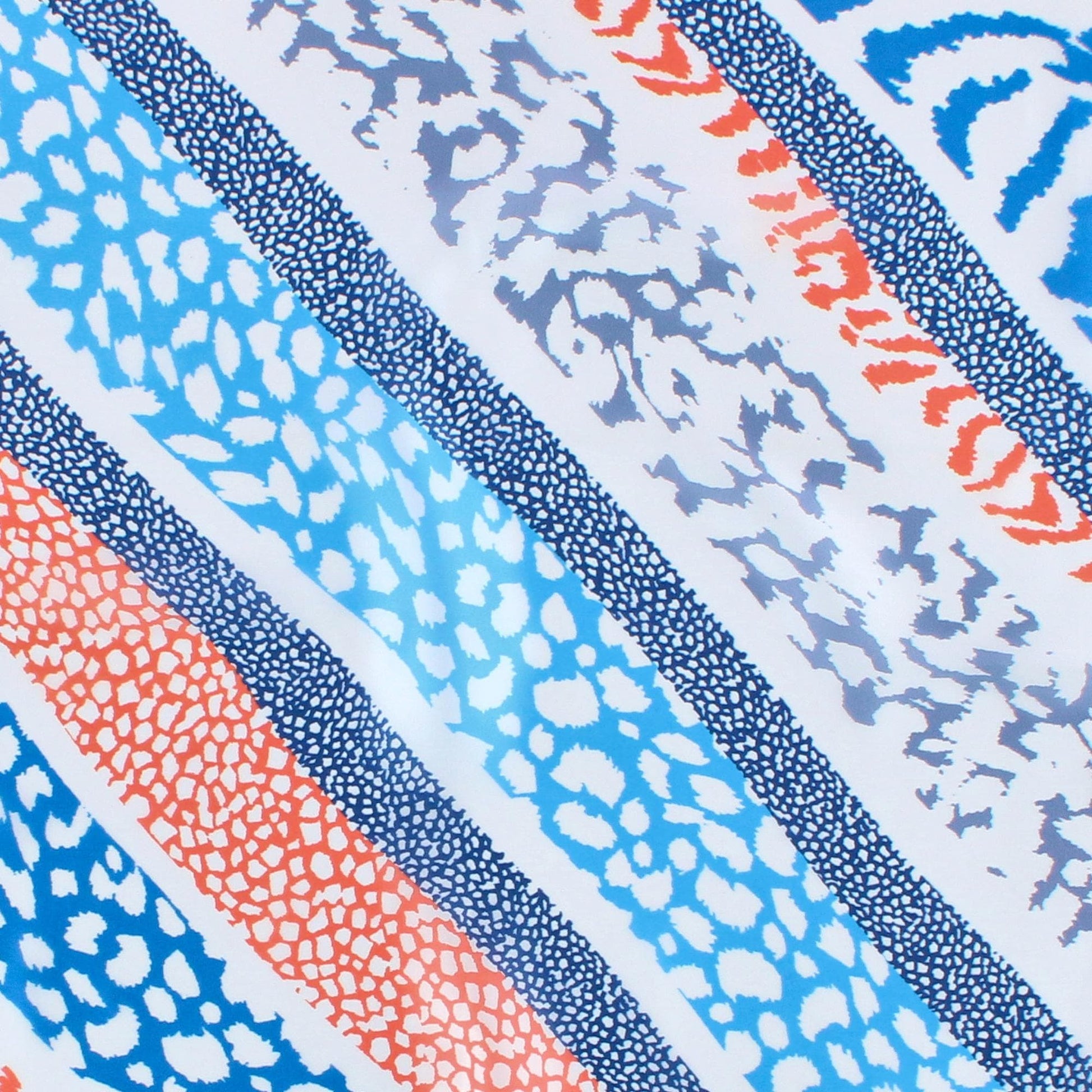 CTM® Women's Abstract Animal Print Silky Square Scarf - Blue Multi