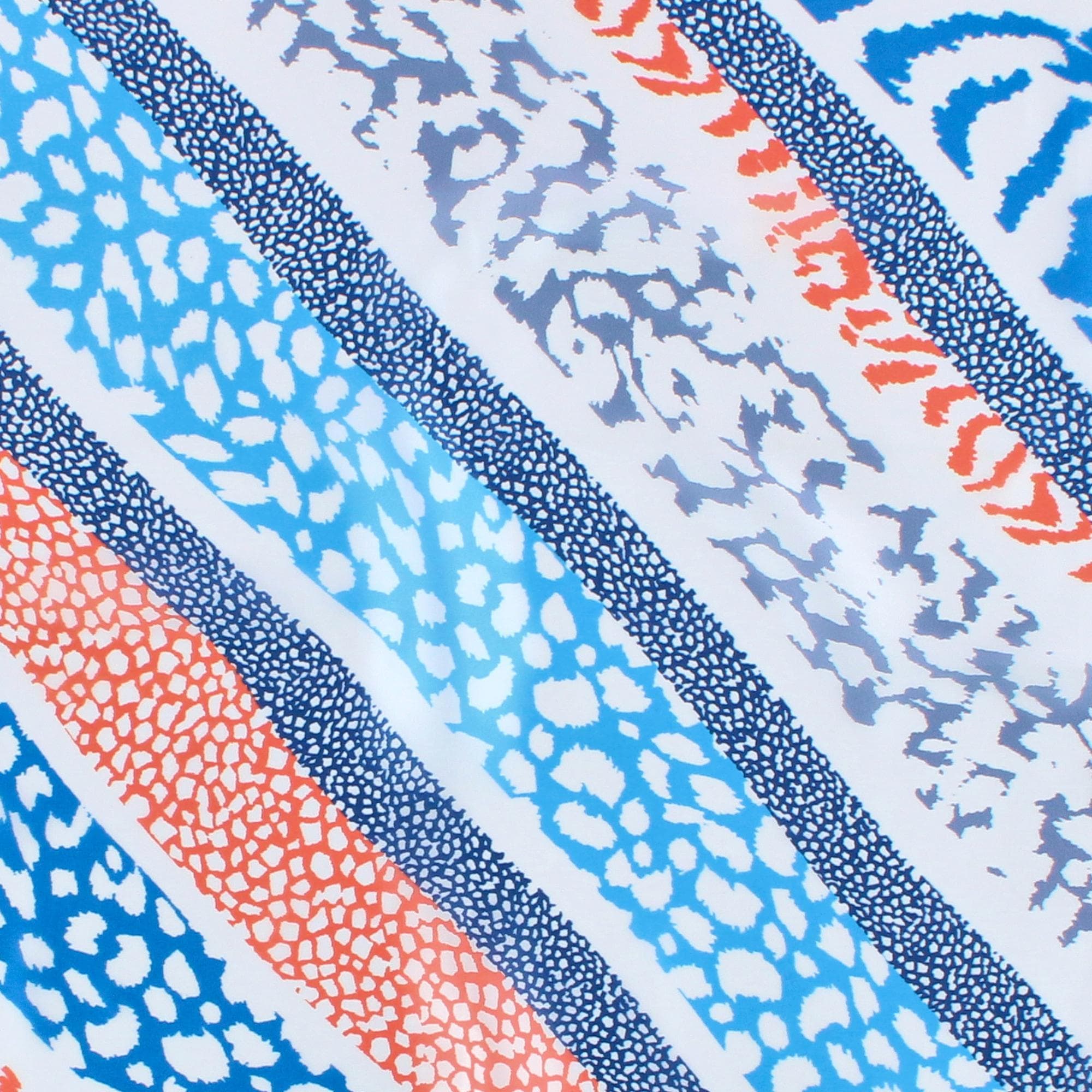 CTM® Women's Abstract Animal Print Silky Square Scarf - Blue Multi