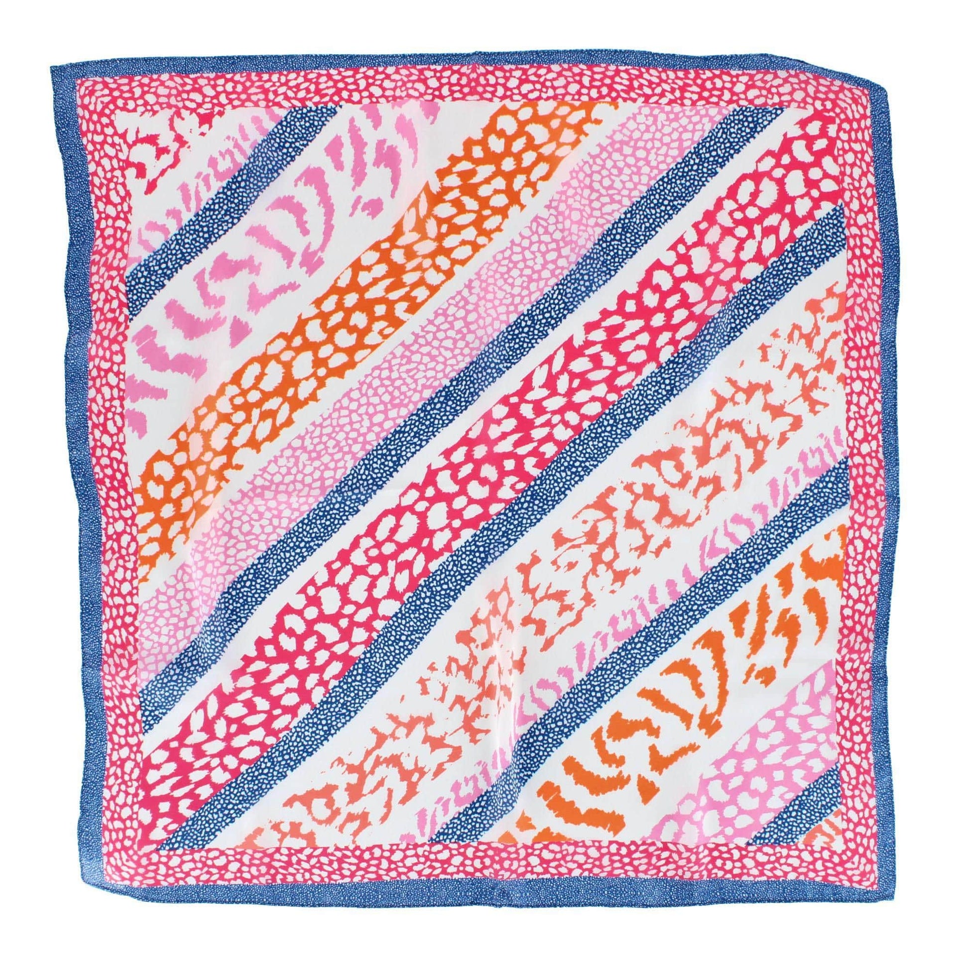 CTM® Women's Abstract Animal Print Silky Square Scarf