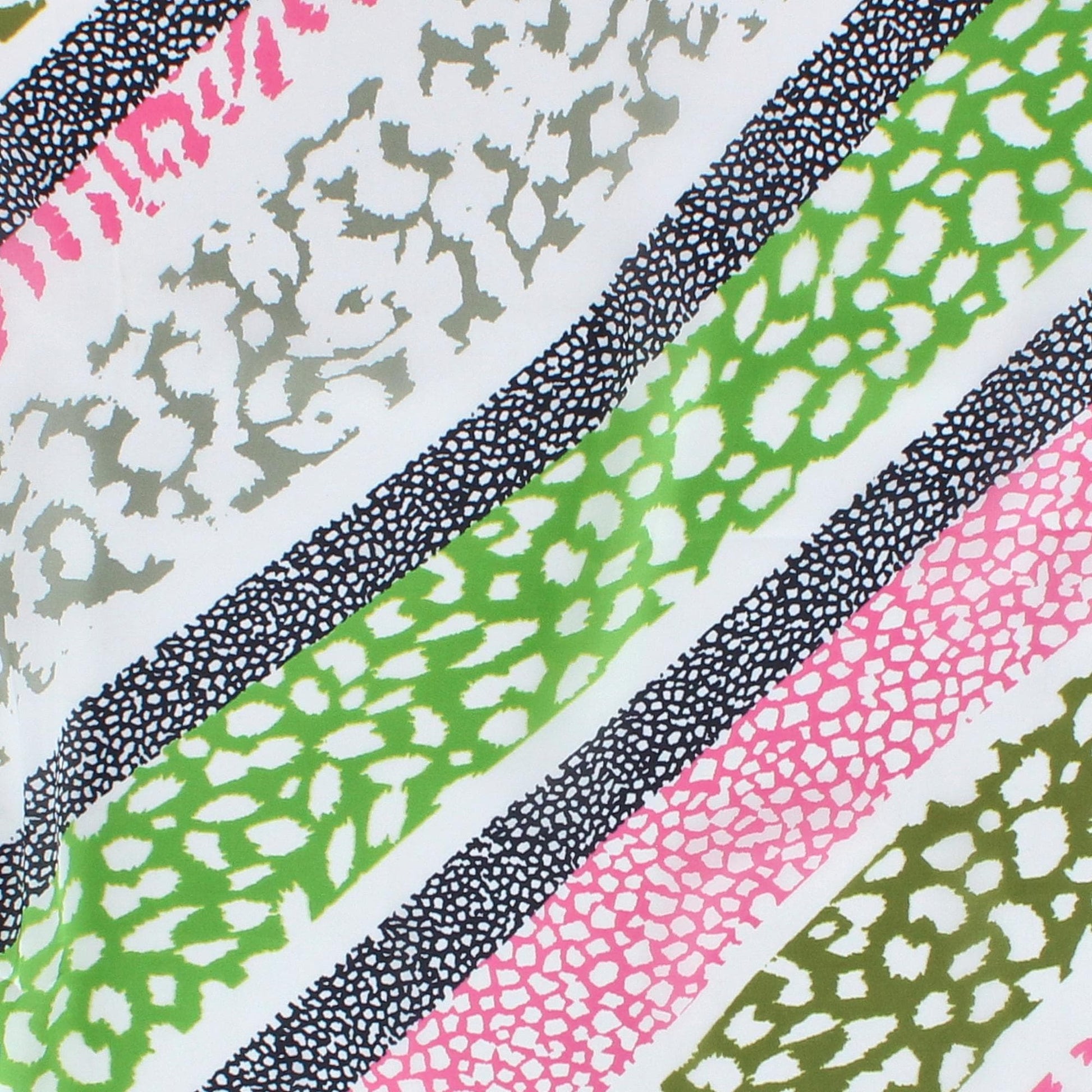 CTM® Women's Abstract Animal Print Silky Square Scarf - Green Multi