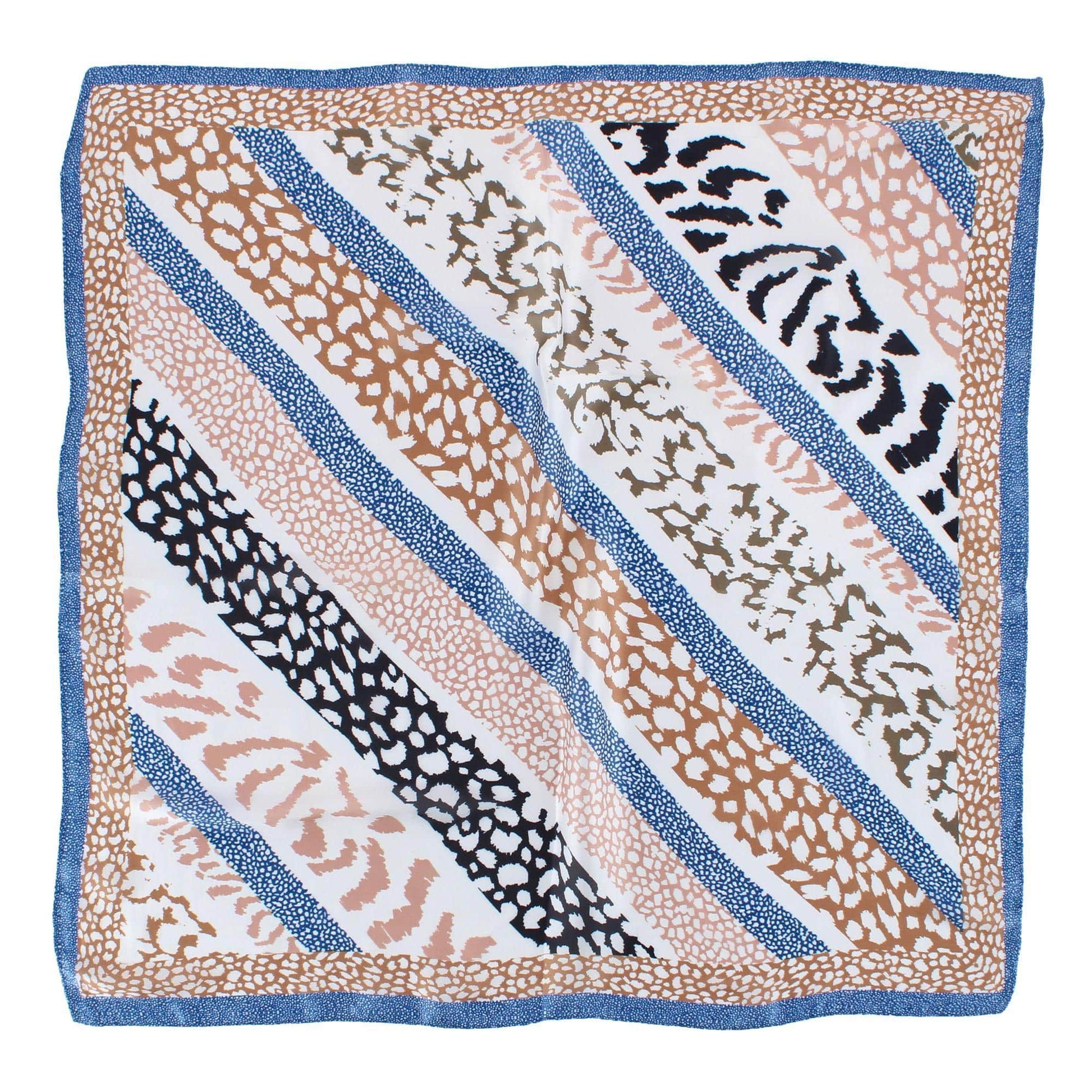 CTM® Women's Abstract Animal Print Silky Square Scarf - Taupe Multi