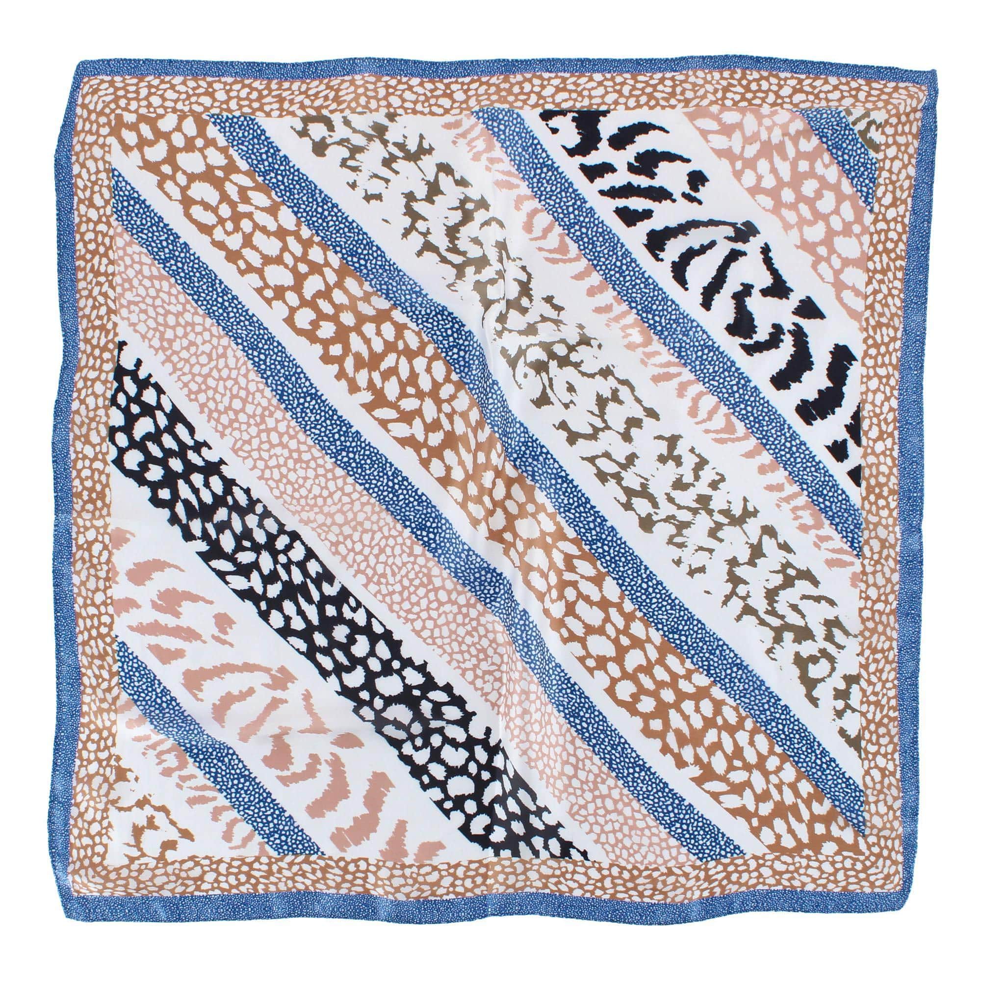 CTM® Women's Abstract Animal Print Silky Square Scarf