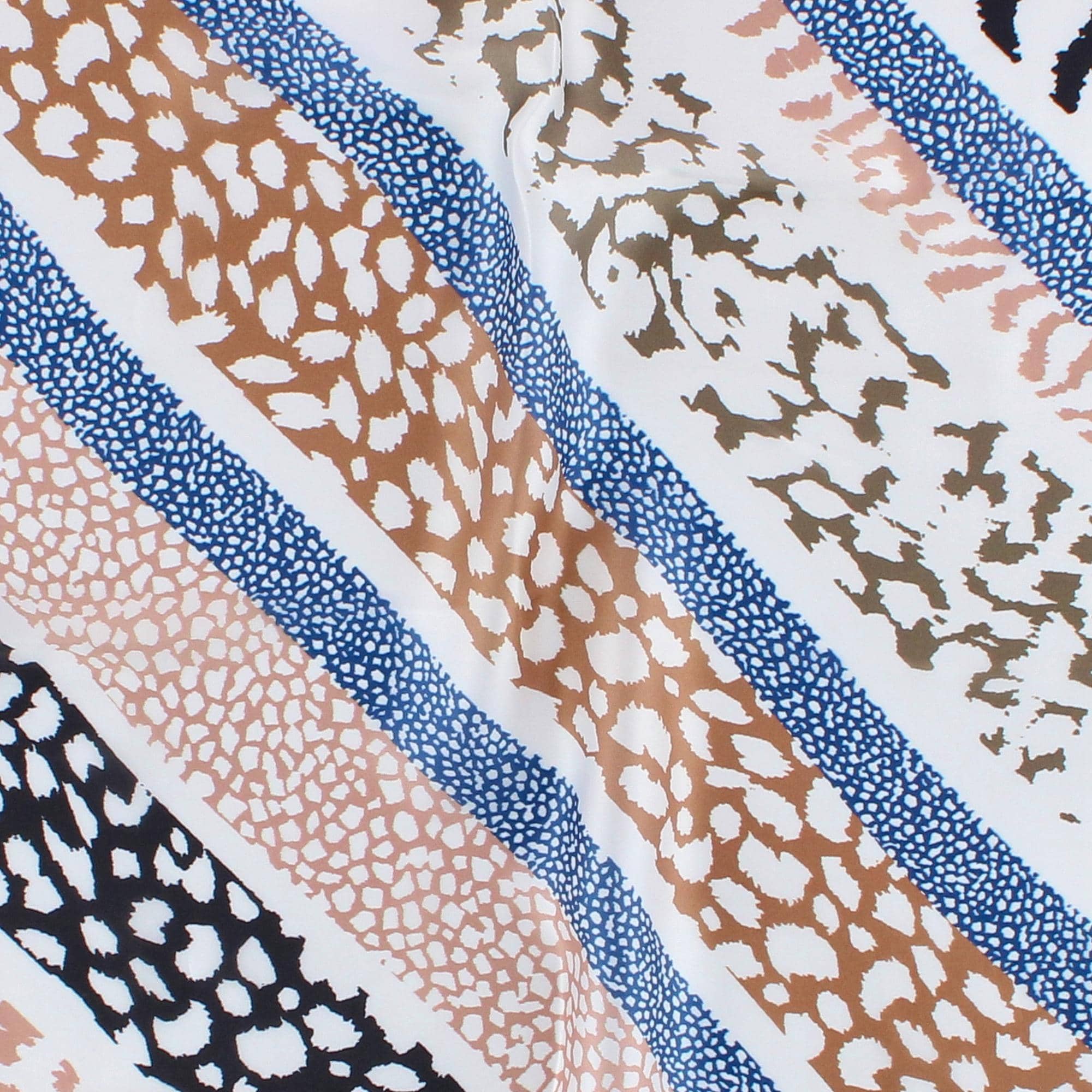 CTM® Women's Abstract Animal Print Silky Square Scarf - Taupe Multi