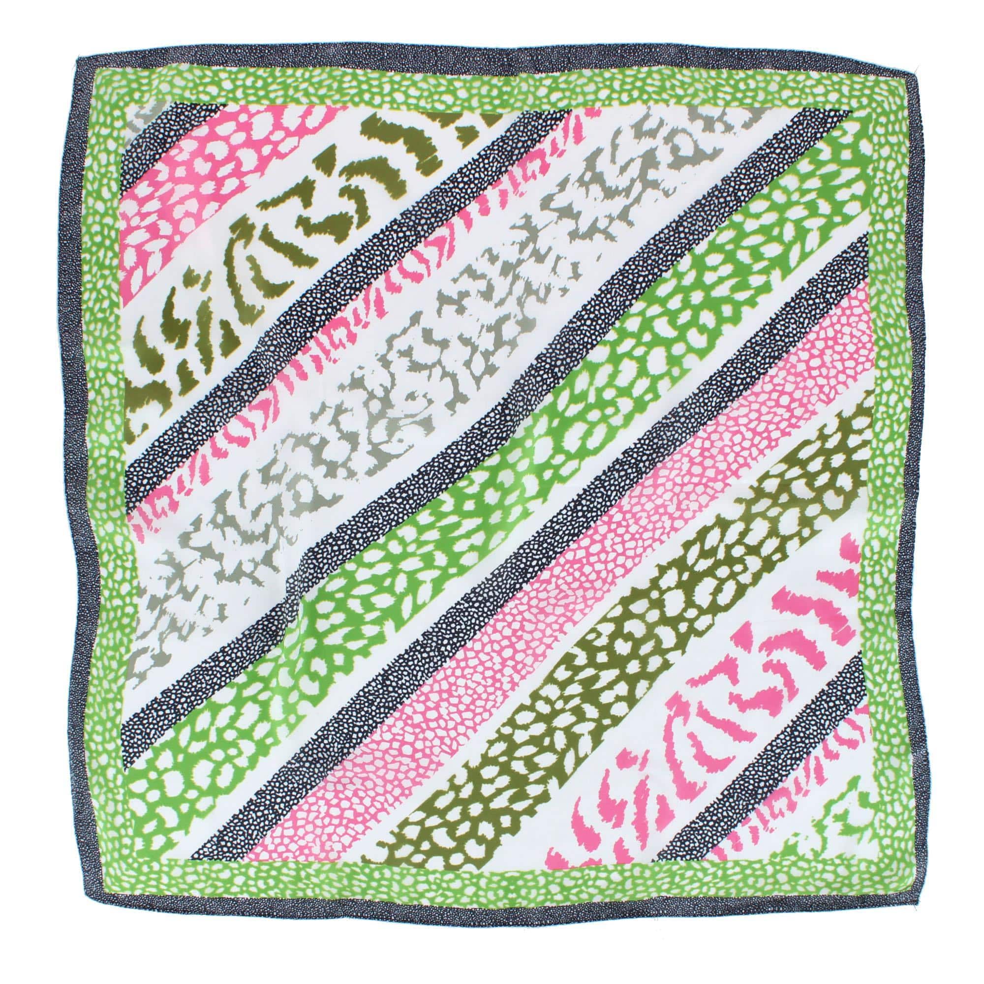 CTM® Women's Abstract Animal Print Silky Square Scarf - Women's Abstract Animal Print Silky Square Scarf