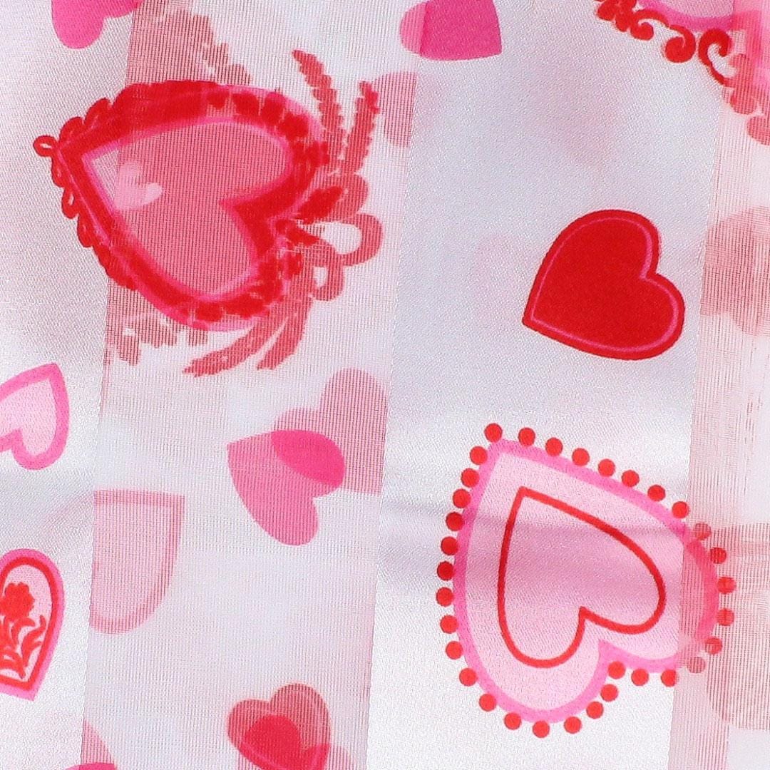 CTM® Women's Valentine's Day Heart Print Holiday Lightweight Scarf - White