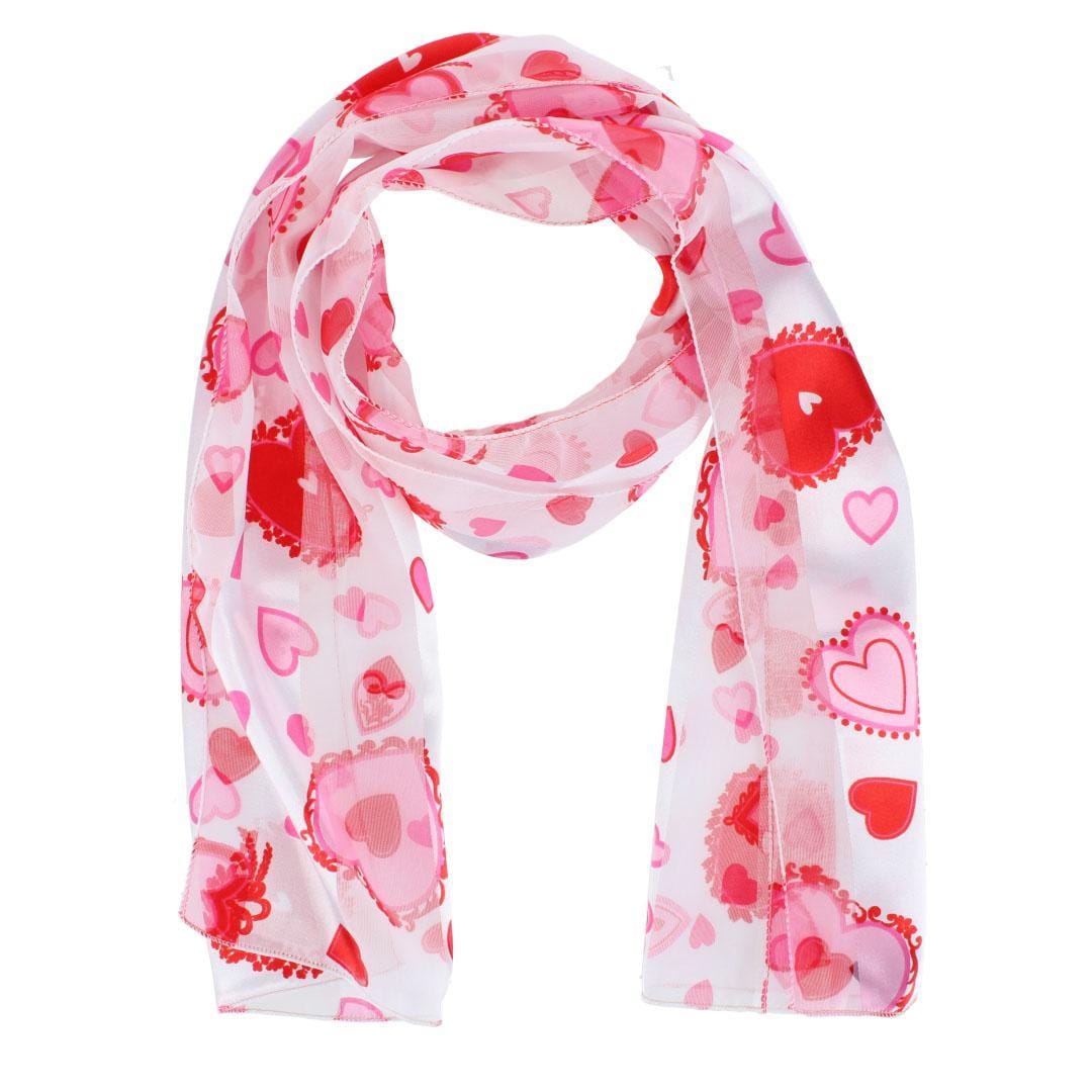 CTM® Women's Valentine's Day Heart Print Holiday Lightweight Scarf - Women's Valentine's Day Heart Print Holiday Lightweight Scarf