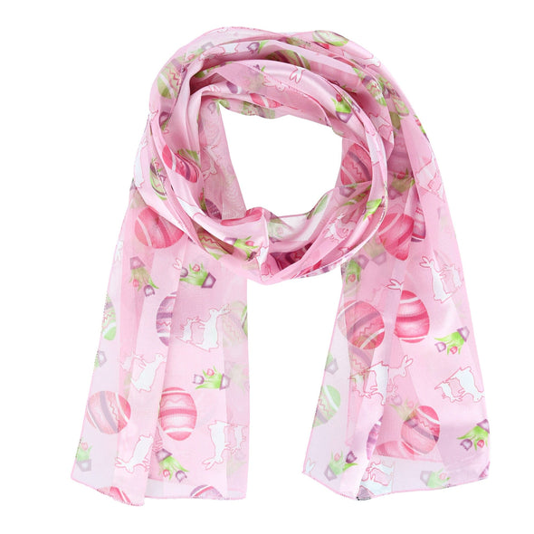Women's Easter Bunny and Egg Print Holiday Lightweight Scarf