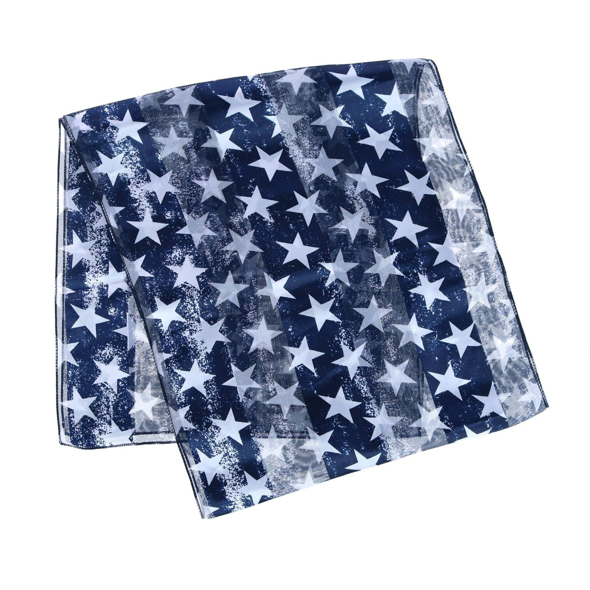 CTM® Women's Patriotic Star Print Lightweight Scarf - Navy