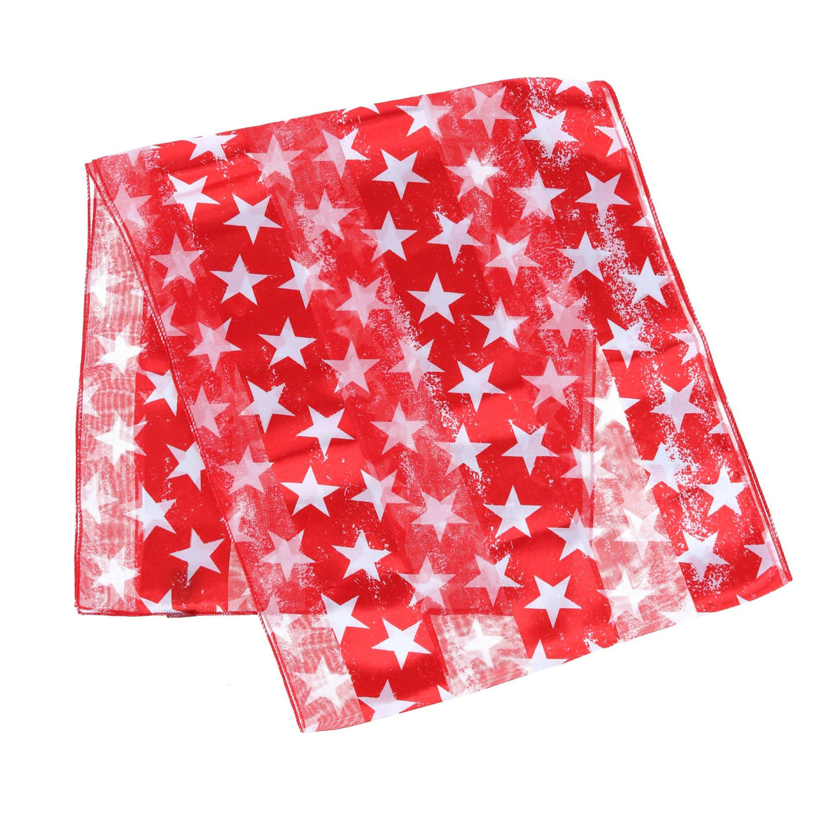 CTM® Women's Patriotic Star Print Lightweight Scarf - Red