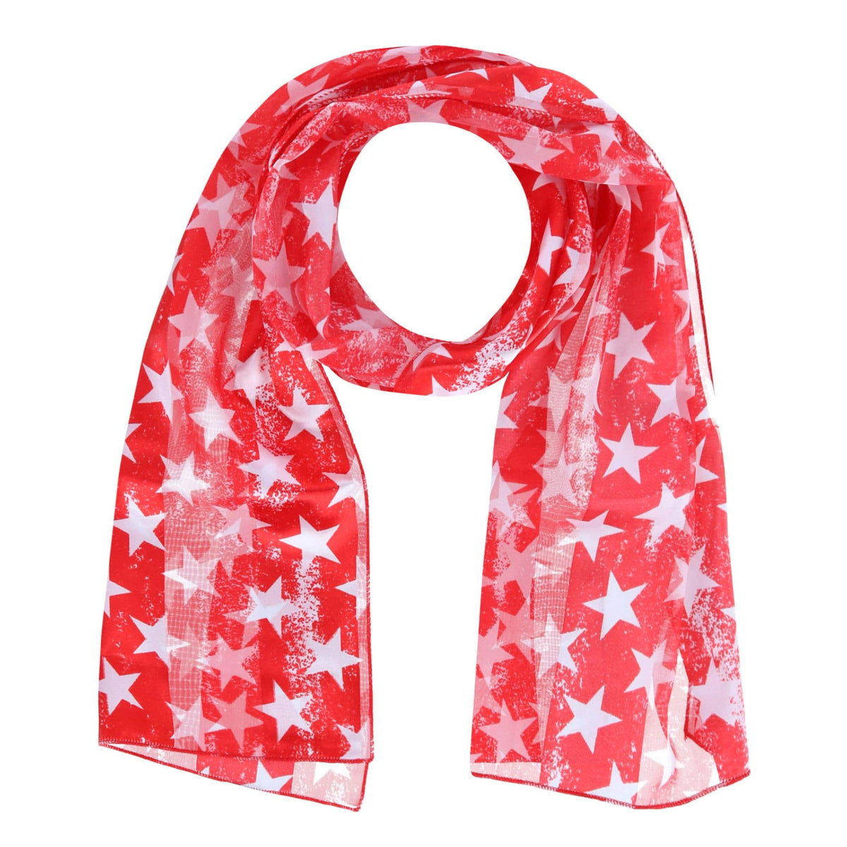 CTM® Women's Patriotic Star Print Lightweight Scarf - Women's Patriotic Star Print Lightweight Scarf