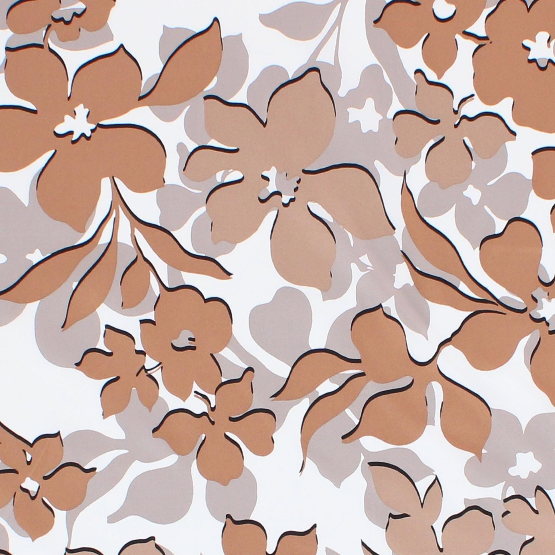 CTM® Women's Floral Pattern Print Silky Square Scarf - Brown Multi