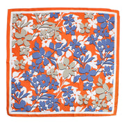 Women's Floral Pattern Print Silky Square Scarf