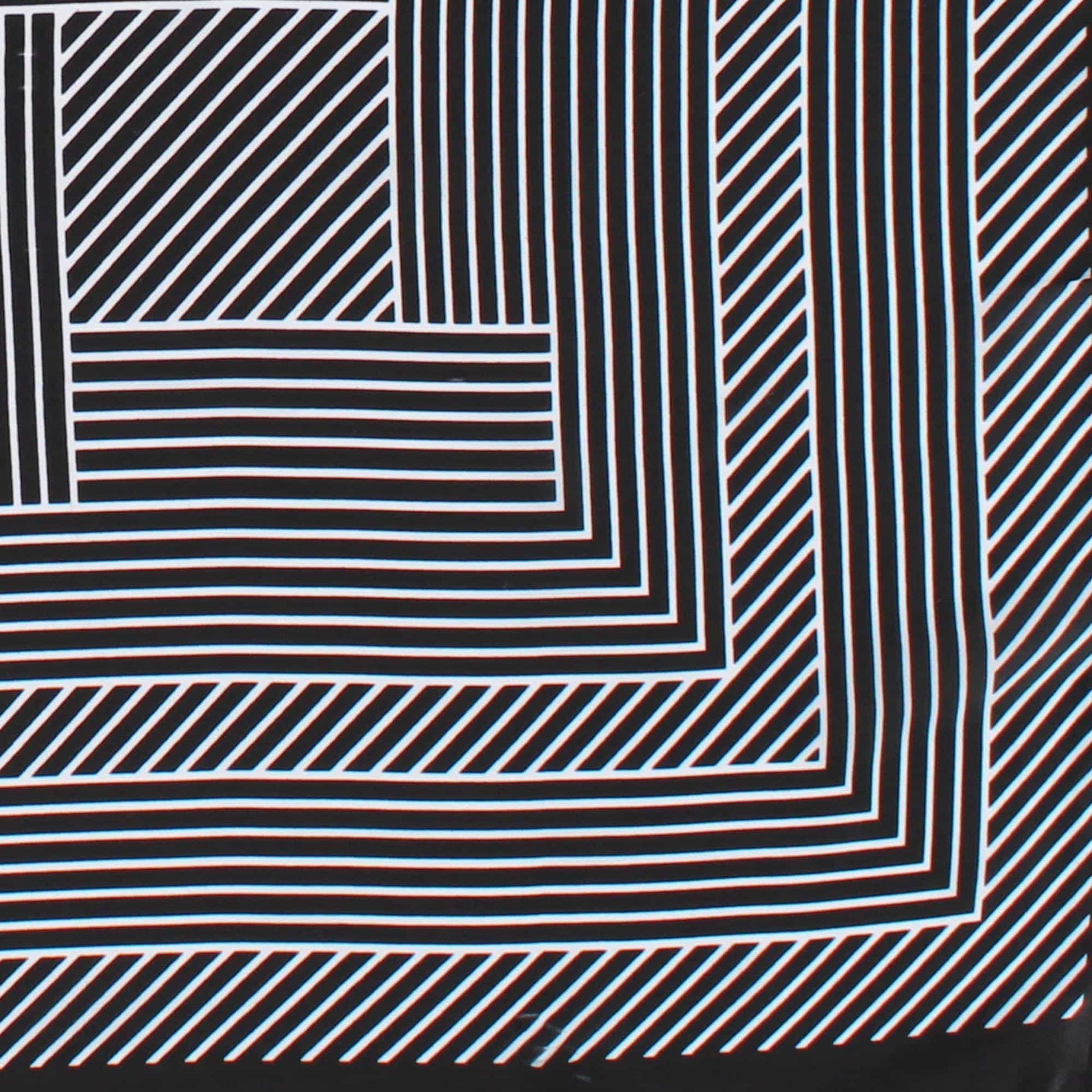 CTM® Women's Geometric Stripe Pattern Silky Square Scarf - Black