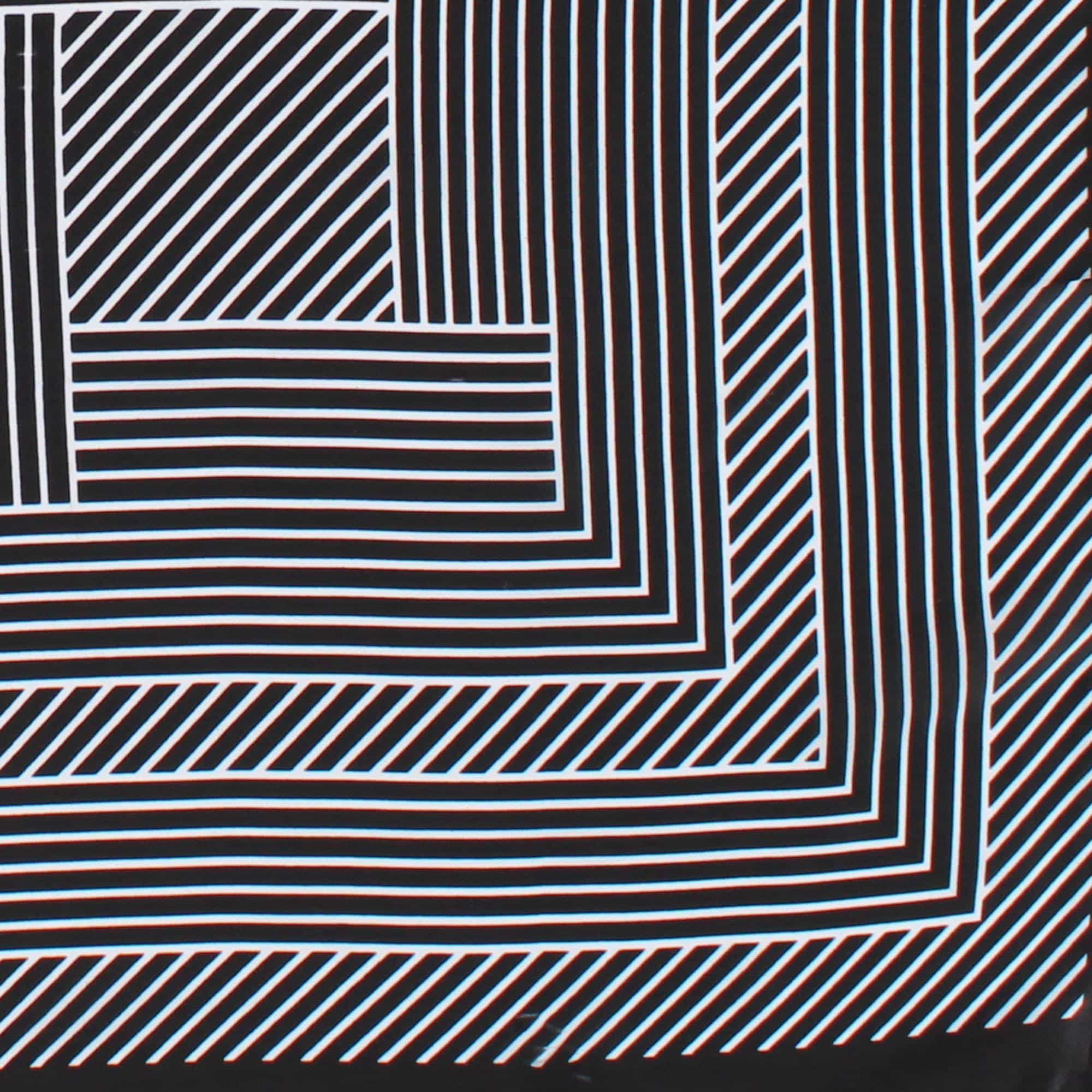 CTM® Women's Geometric Stripe Pattern Silky Square Scarf - Black