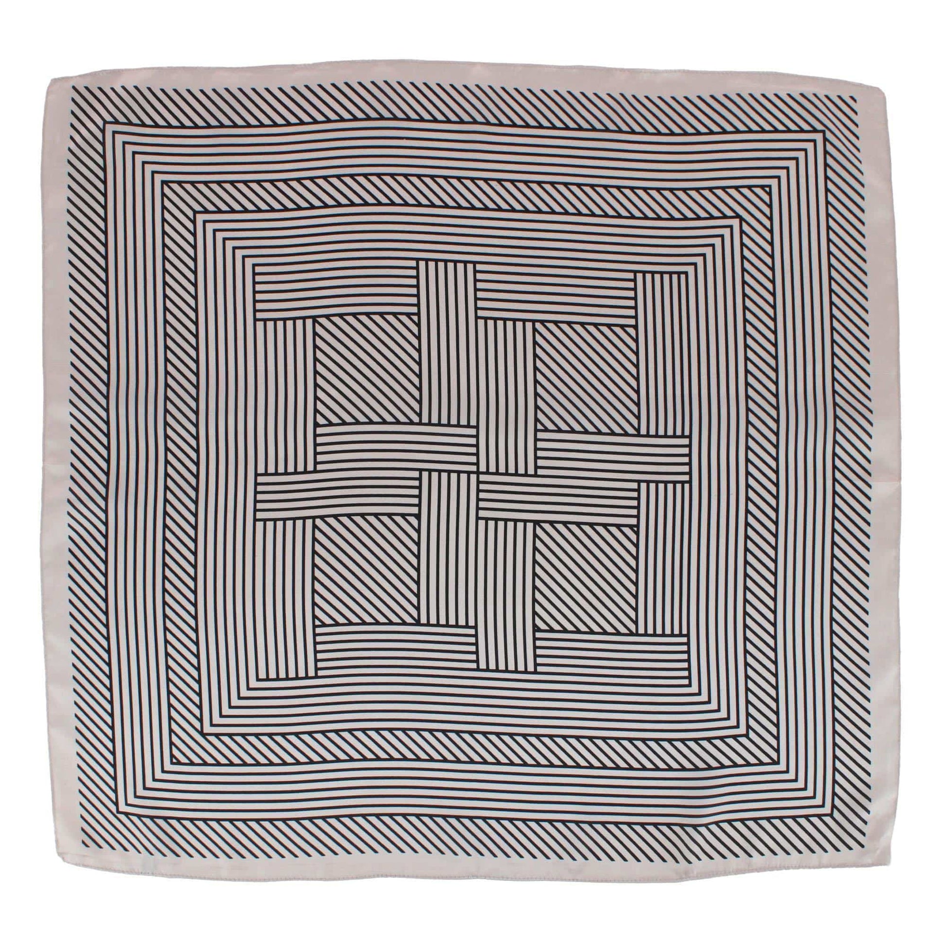 CTM® Women's Geometric Stripe Pattern Silky Square Scarf