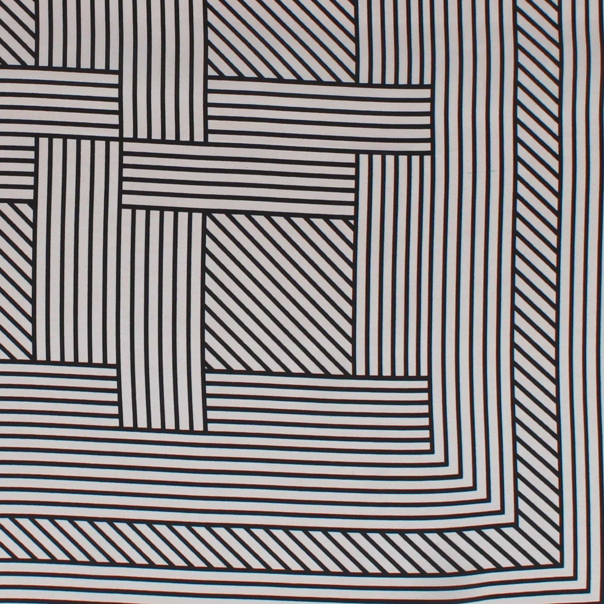 CTM® Women's Geometric Stripe Pattern Silky Square Scarf - Taupe