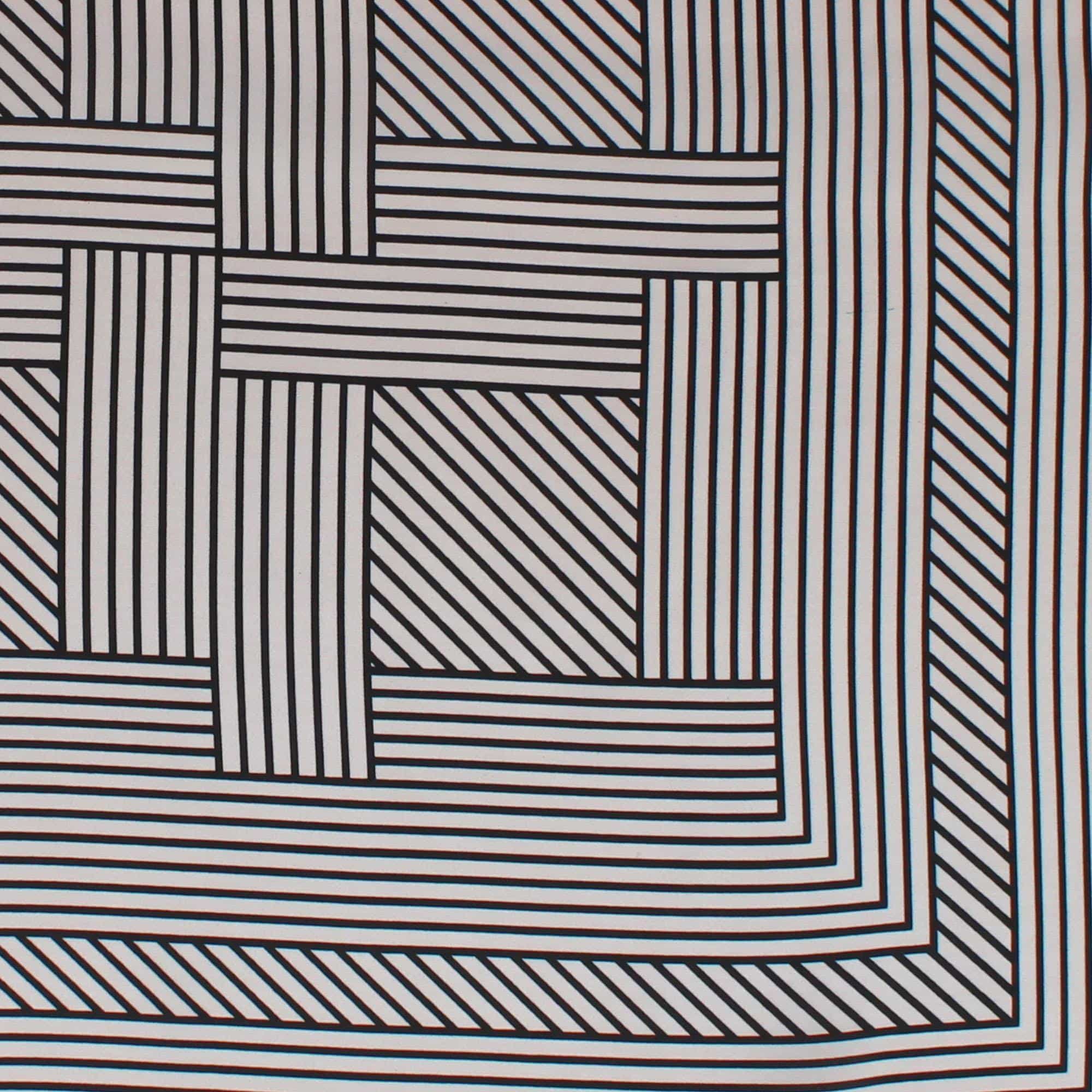CTM® Women's Geometric Stripe Pattern Silky Square Scarf - Taupe