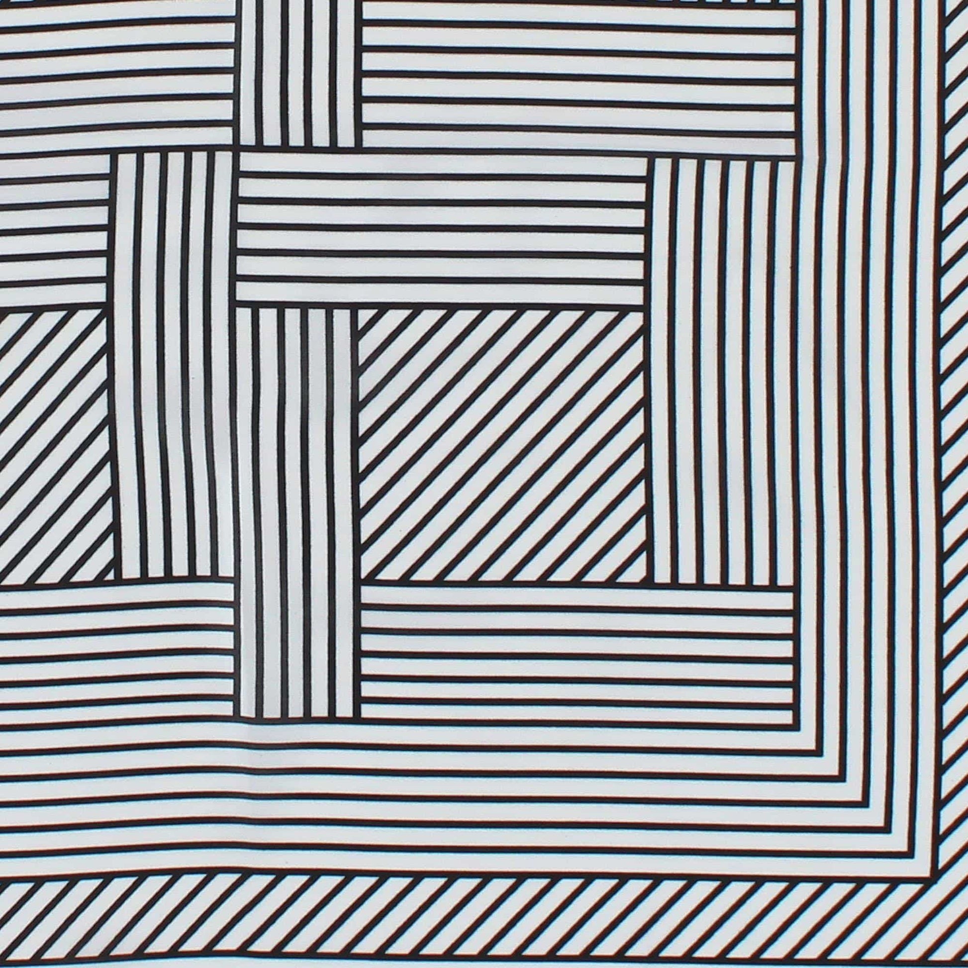 CTM® Women's Geometric Stripe Pattern Silky Square Scarf - White