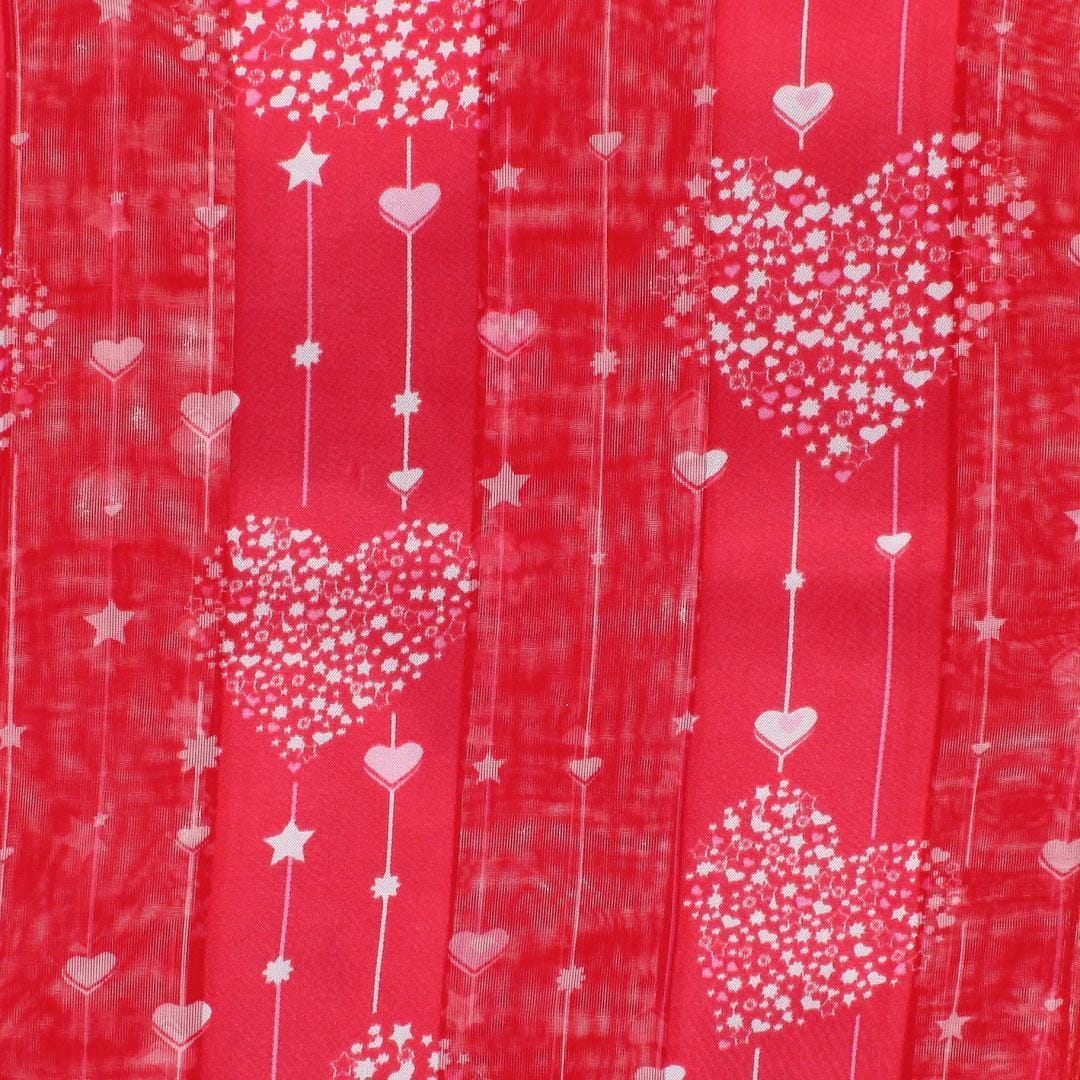 CTM® Women's Valentine's Day Heart & Stripe Print Holiday Lightweight Scarf - Red
