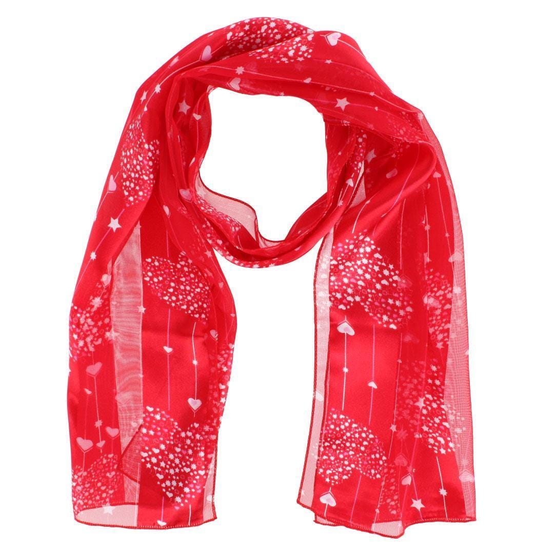 CTM® Women's Valentine's Day Heart & Stripe Print Holiday Lightweight Scarf - Women's Valentine's Day Heart & Stripe Print Holiday Lightweight Scarf