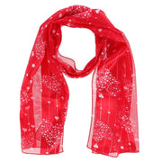 Women's Valentine's Day Heart & Stripe Print Holiday Lightweight Scarf