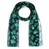 Women's Lightweight Satin St. Patrick's Clover Leaf Print Scarf