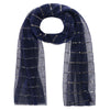 Women's Sheer Sparkling Metallic Stripe Lightweight Scarf