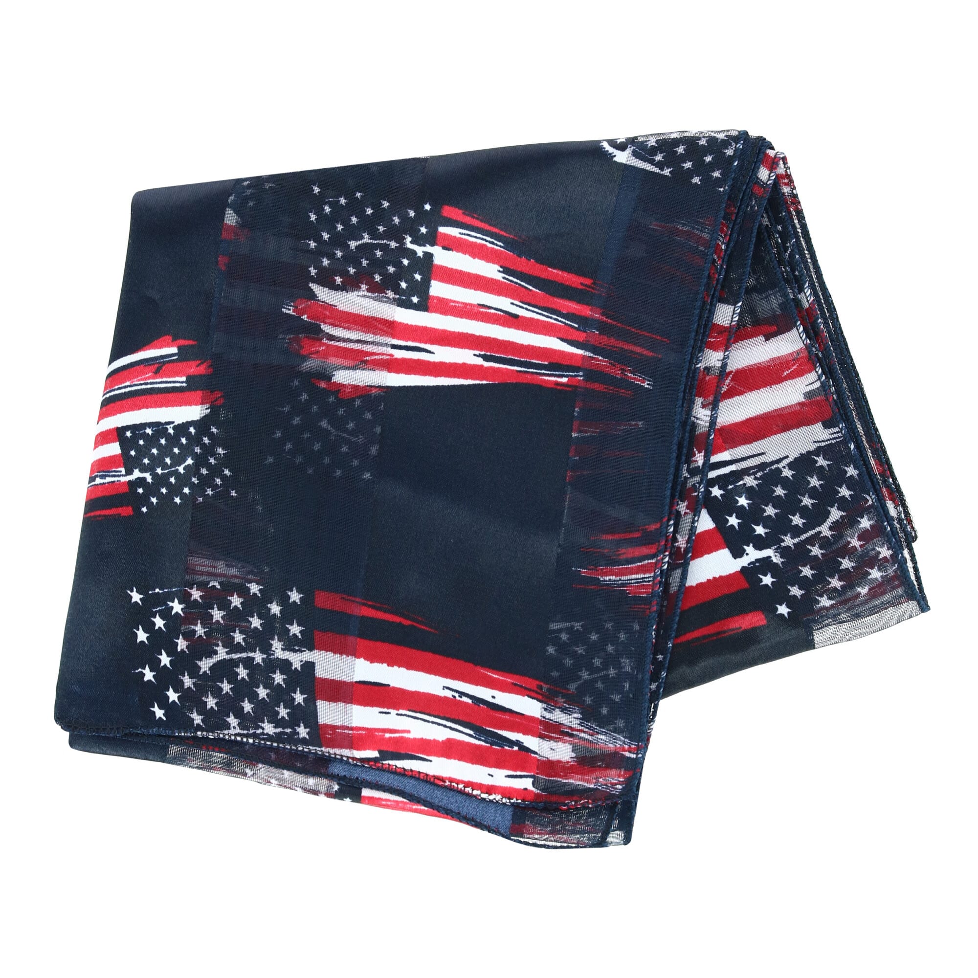 CTM® Women's American Flag Print Lightweight Scarf - Navy