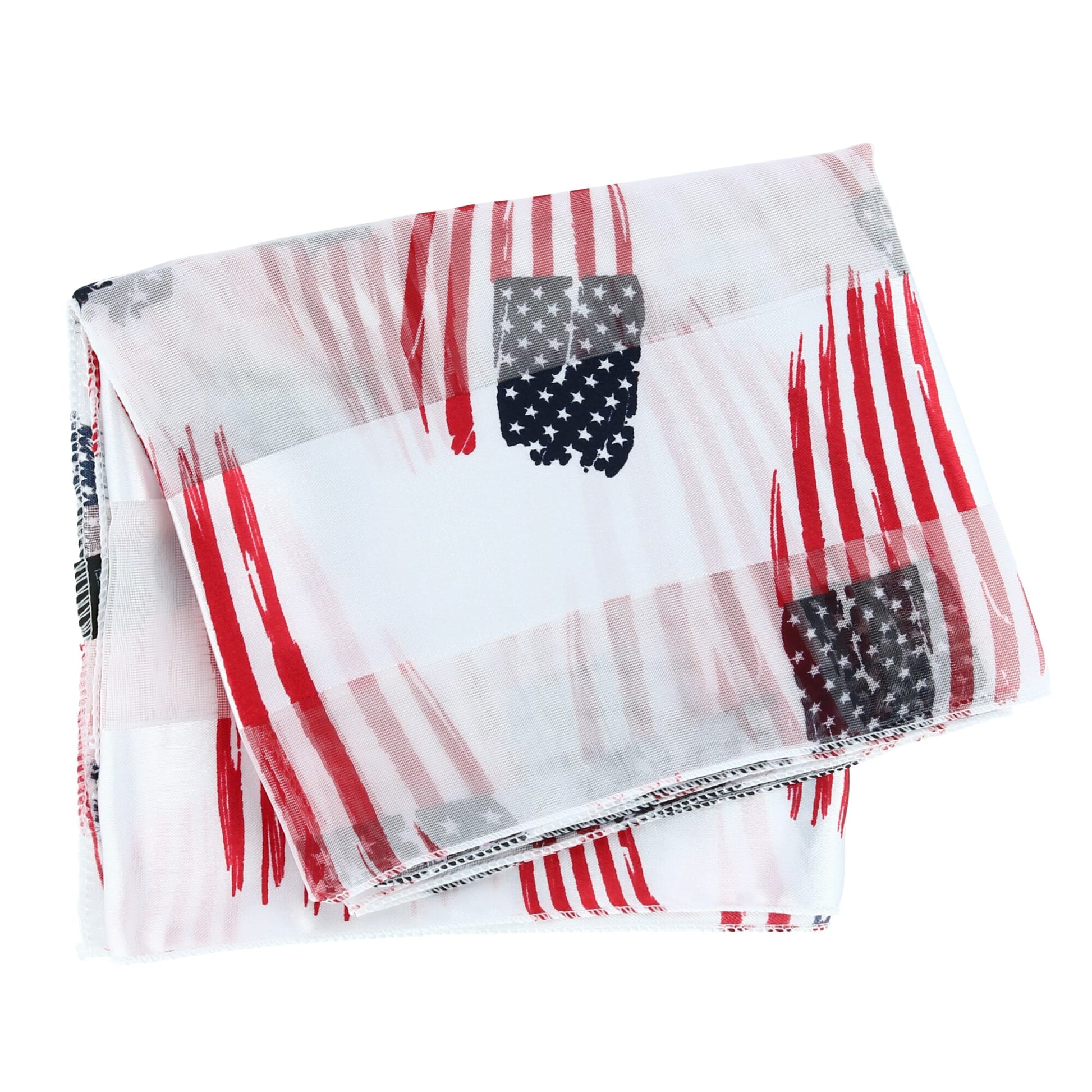 CTM® Women's American Flag Print Lightweight Scarf - White