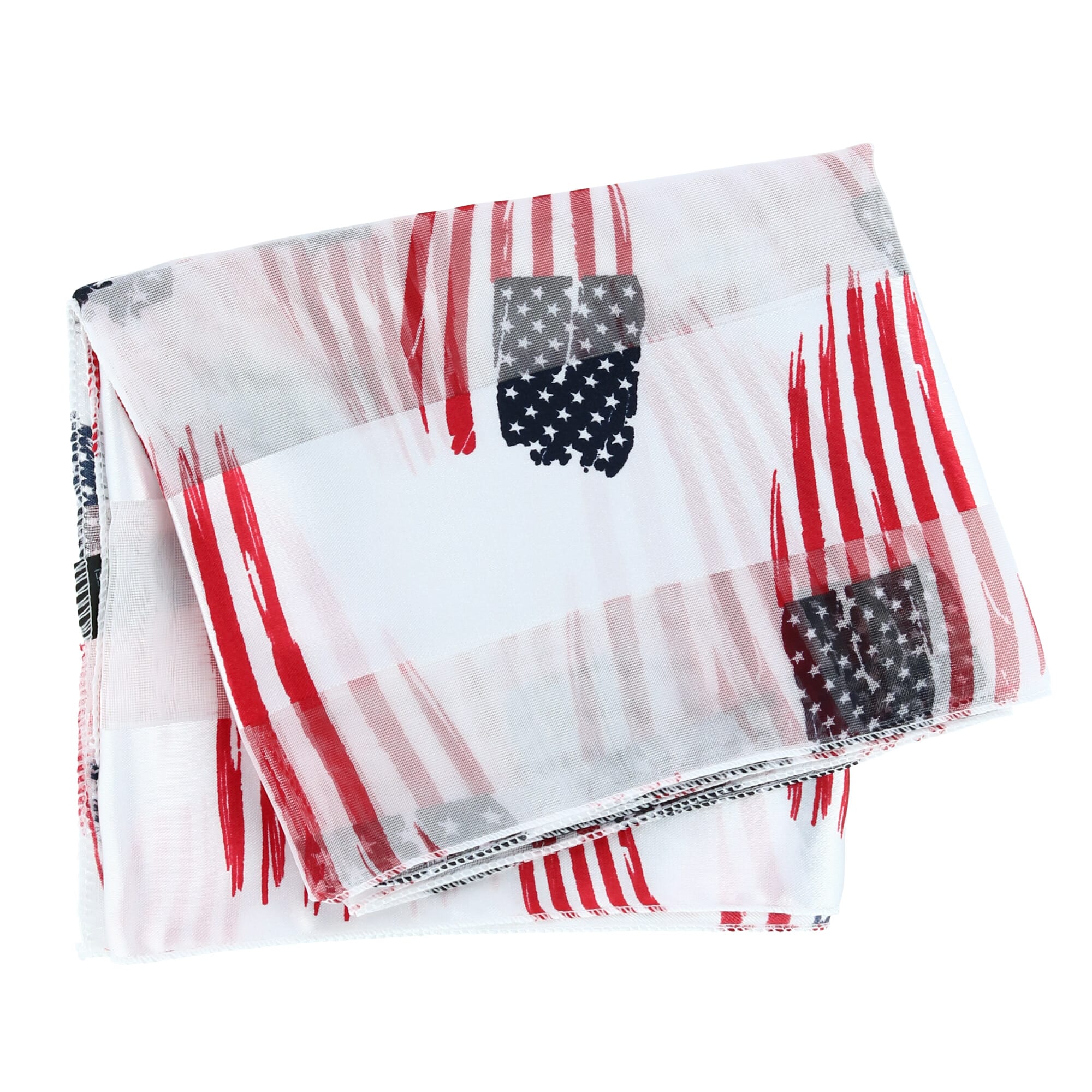 CTM® Women's American Flag Print Lightweight Scarf - White