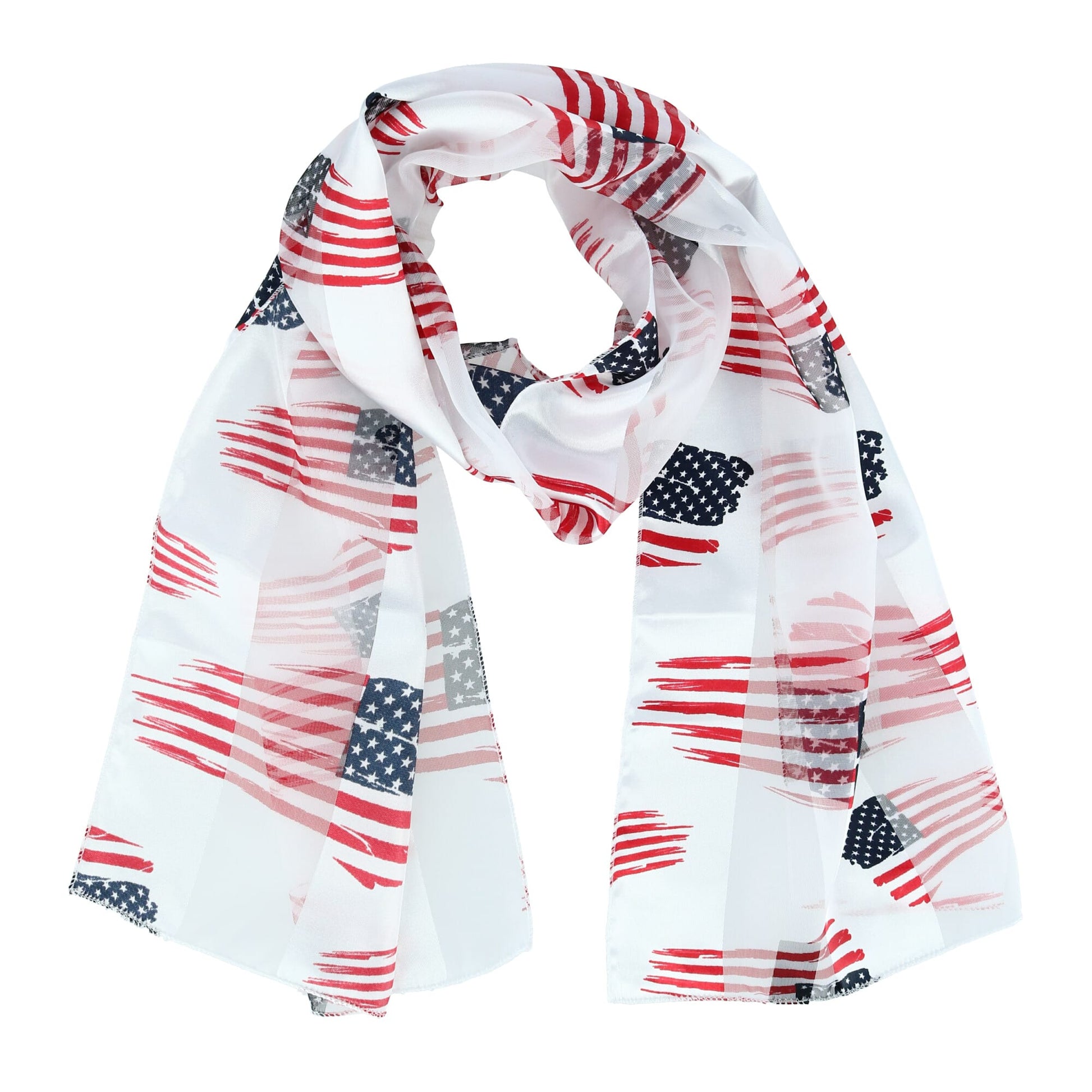 CTM® Women's American Flag Print Lightweight Scarf - Women's American Flag Print Lightweight Scarf