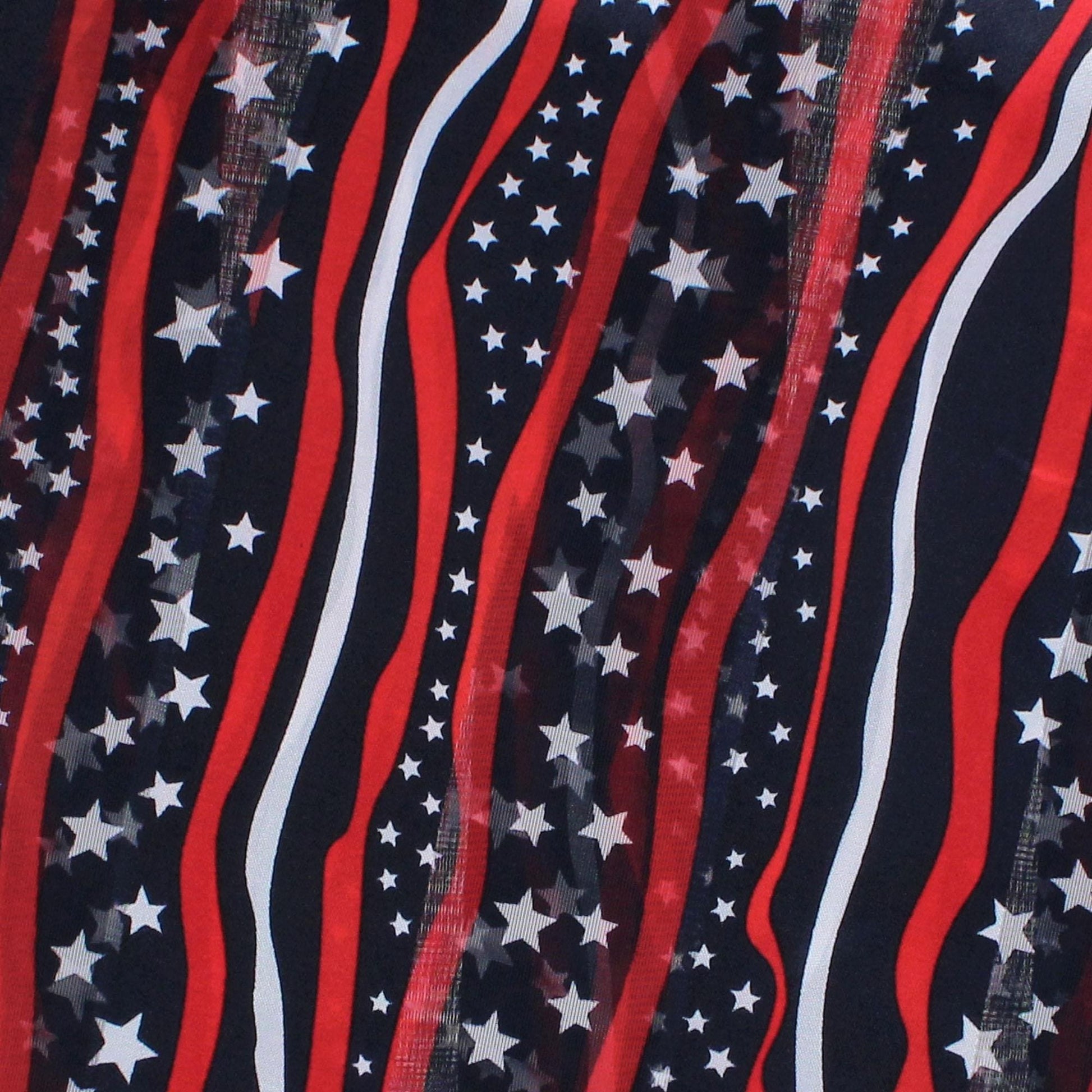 CTM® Women's Satin American Stars and Stripes Lightweight Scarf - Navy