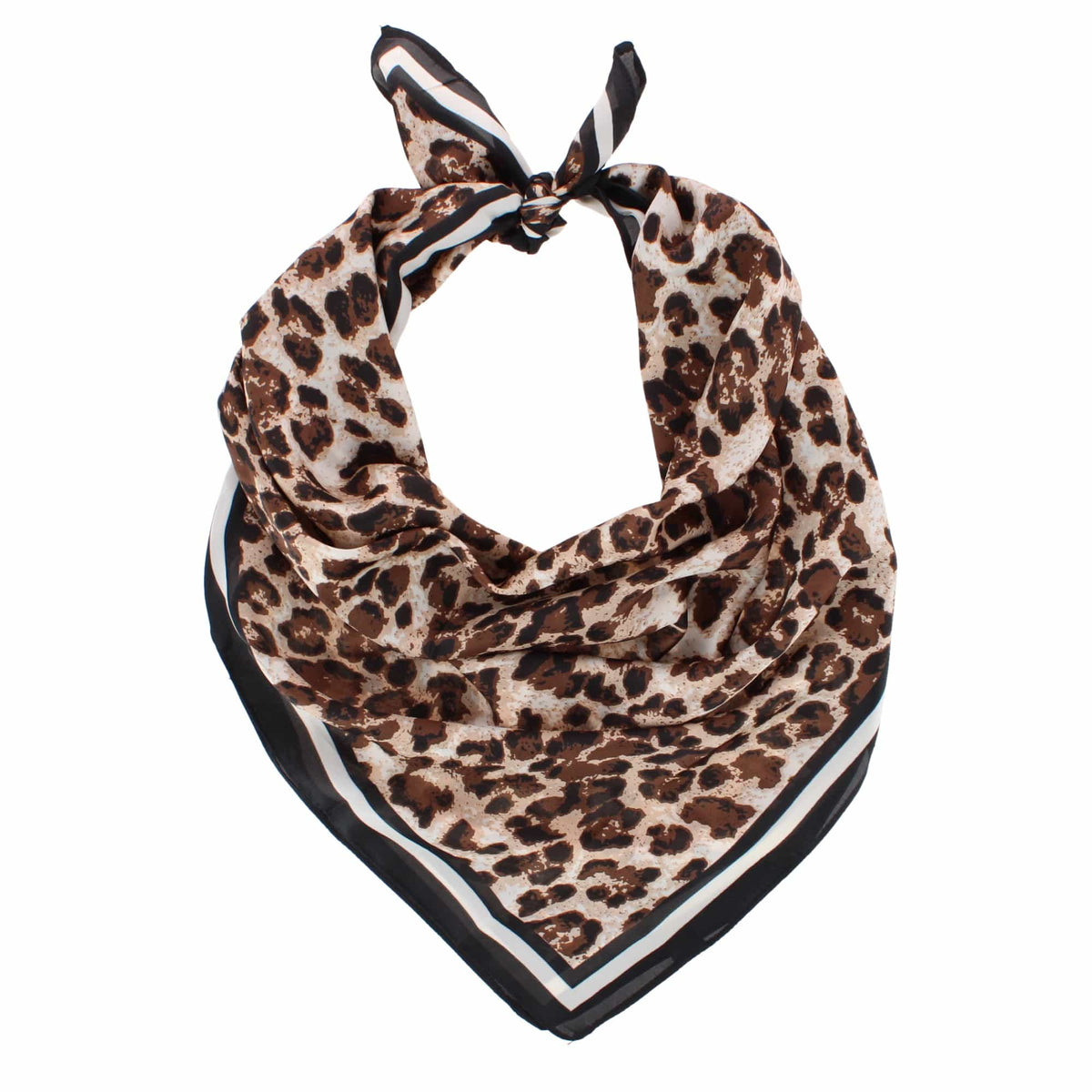 CTM® Women's Silky Feel Leopard Print Square Scarf