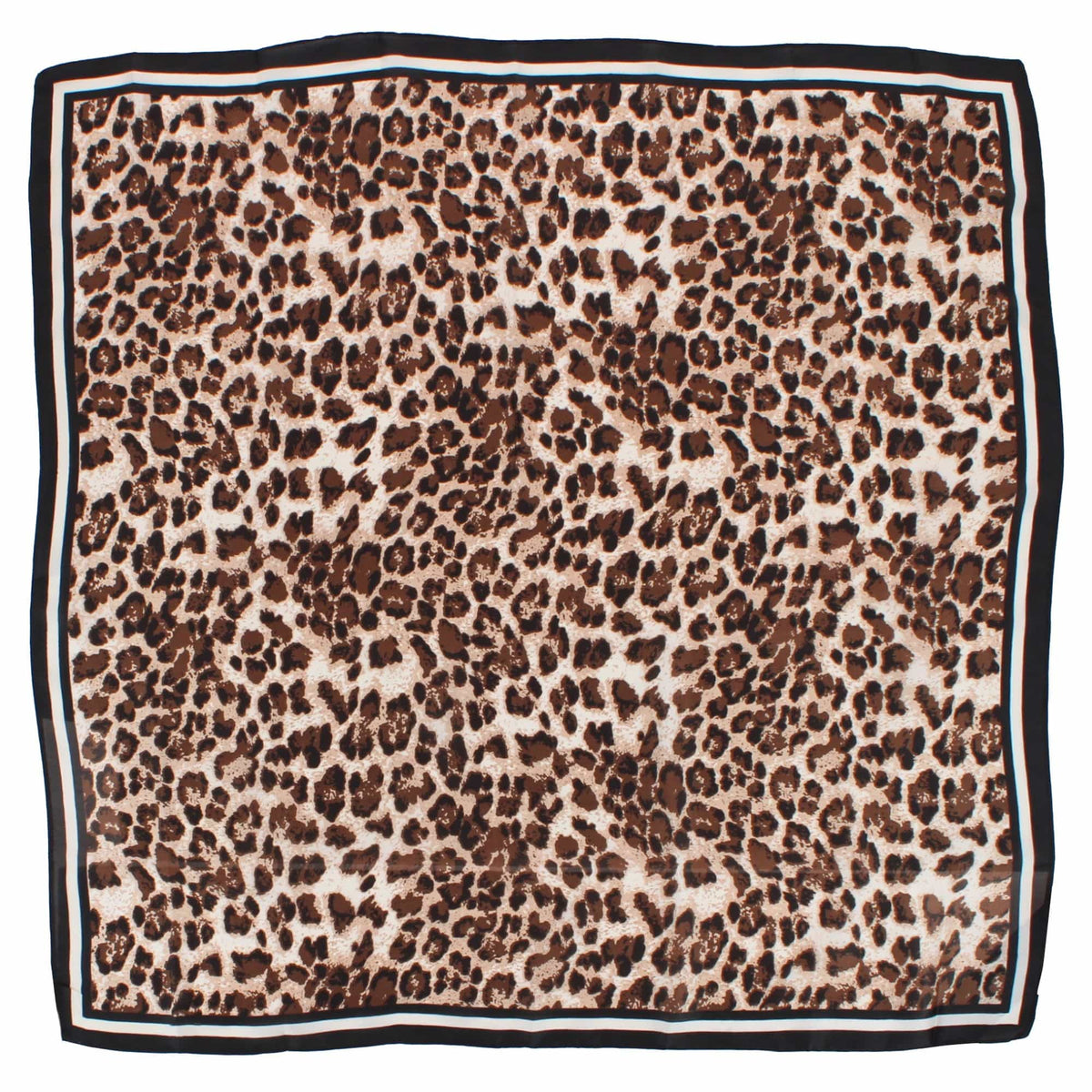 CTM® Women's Silky Feel Leopard Print Square Scarf - Black