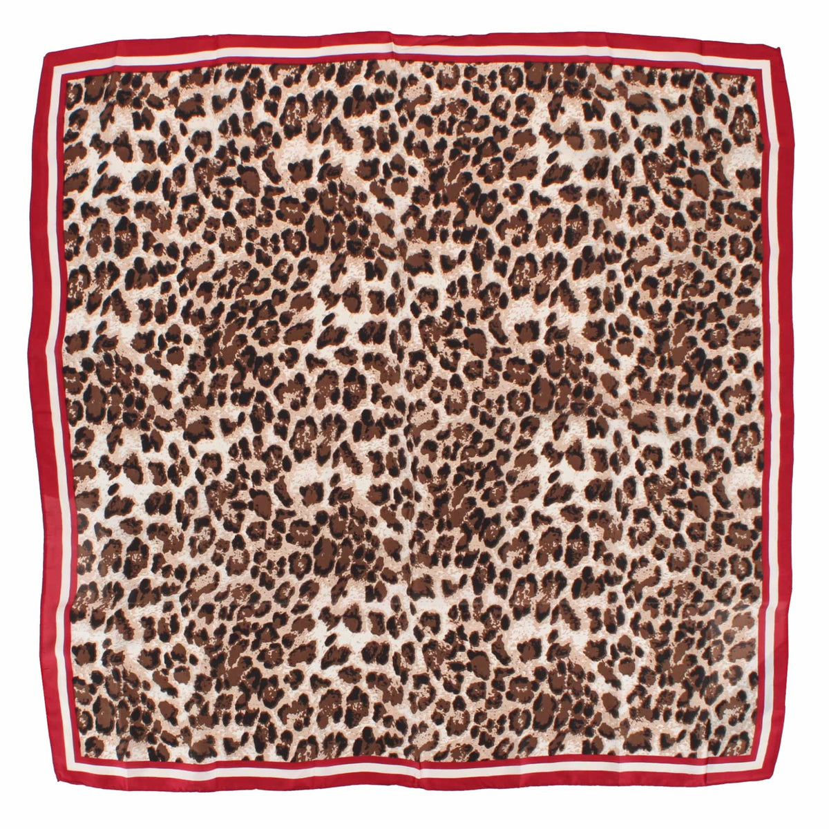 CTM® Women's Silky Feel Leopard Print Square Scarf - Red