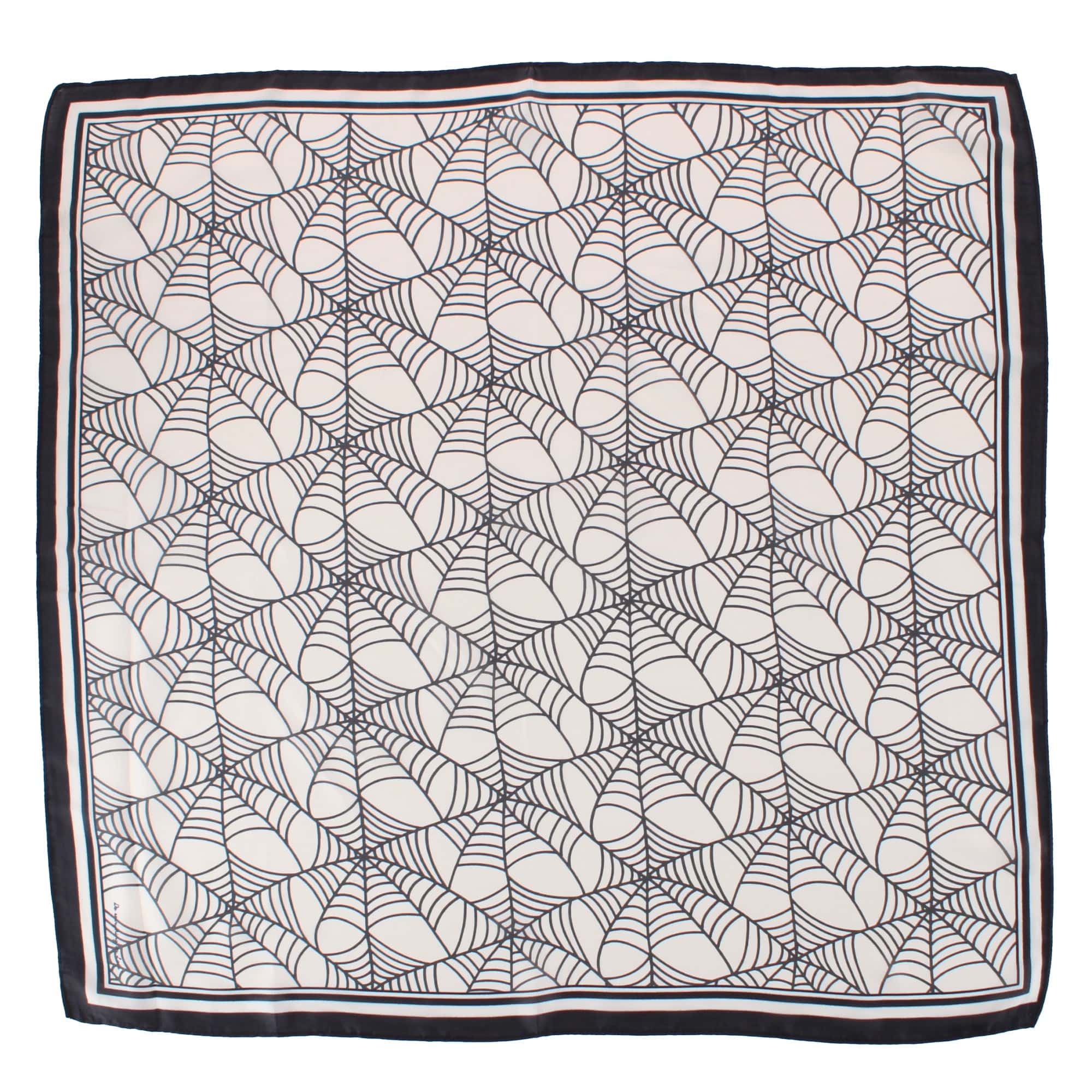 CTM® Women's Halloween Geometric Spider Web Silky Square Scarf - Black